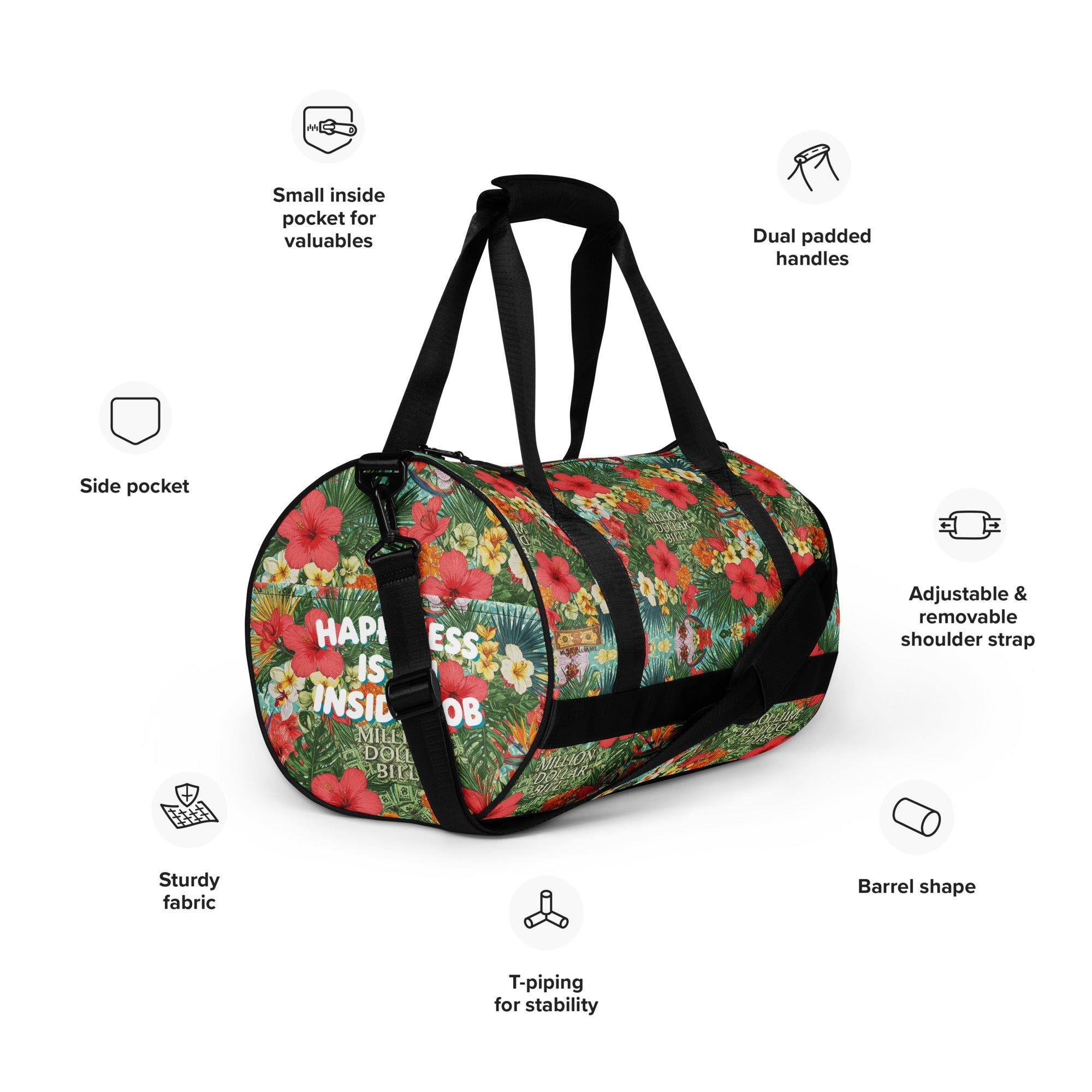 All - over print gym bag - The Million Dollar Bill Co.
