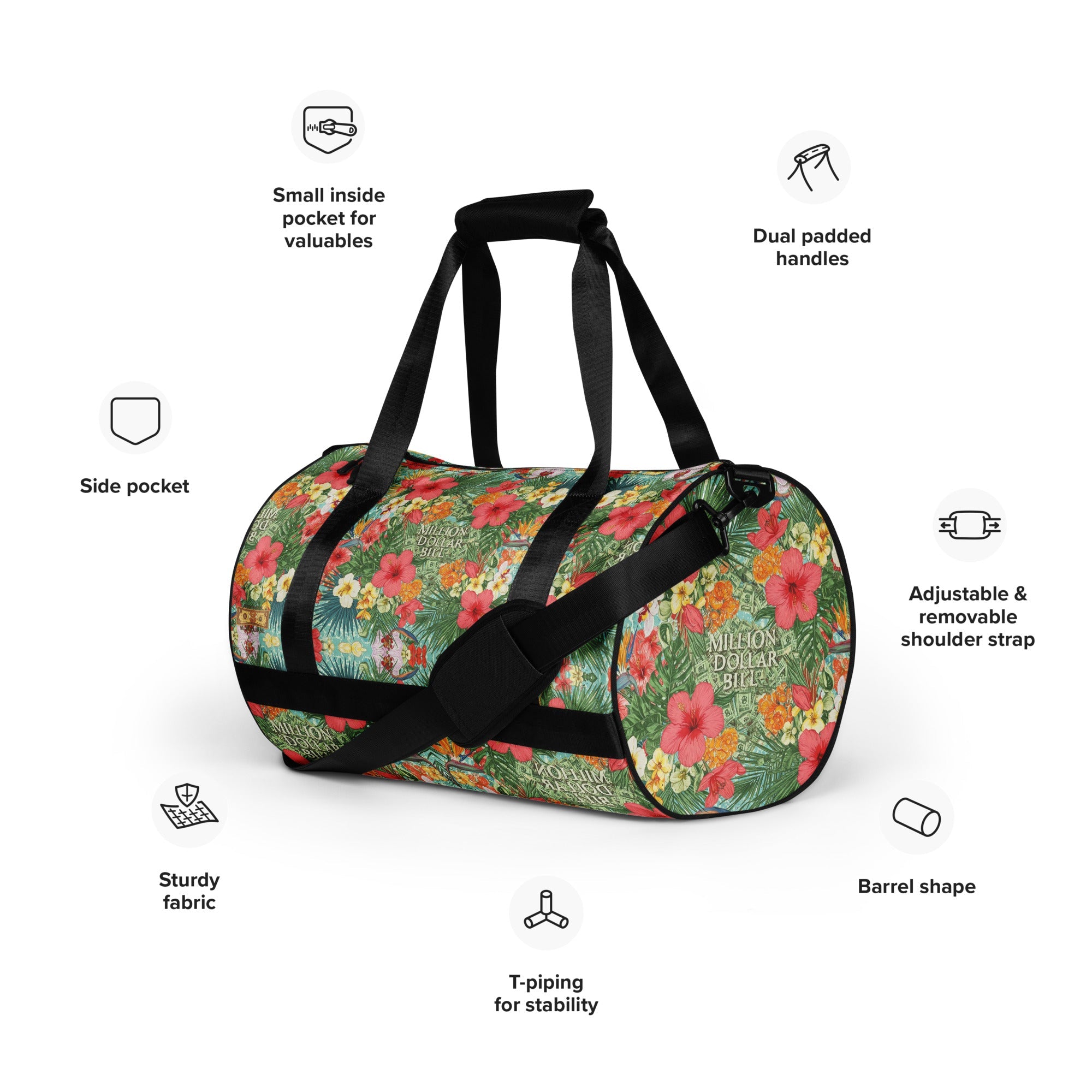 All - over print gym bag - The Million Dollar Bill Co.