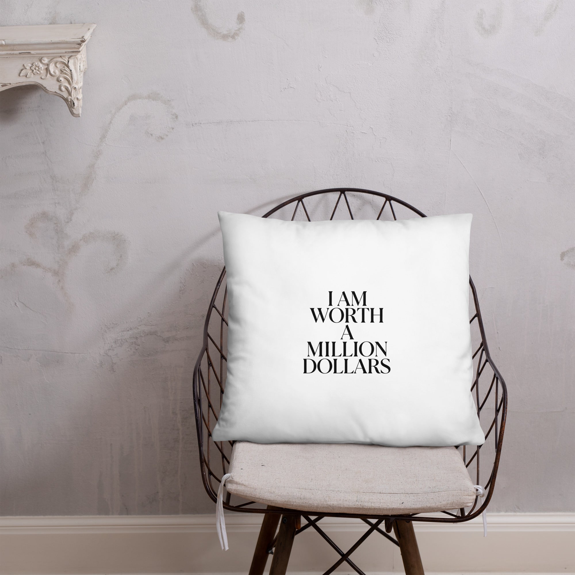 MDB Co. "I AM" WORTH Throw Pillow - The Million Dollar Bill Co.