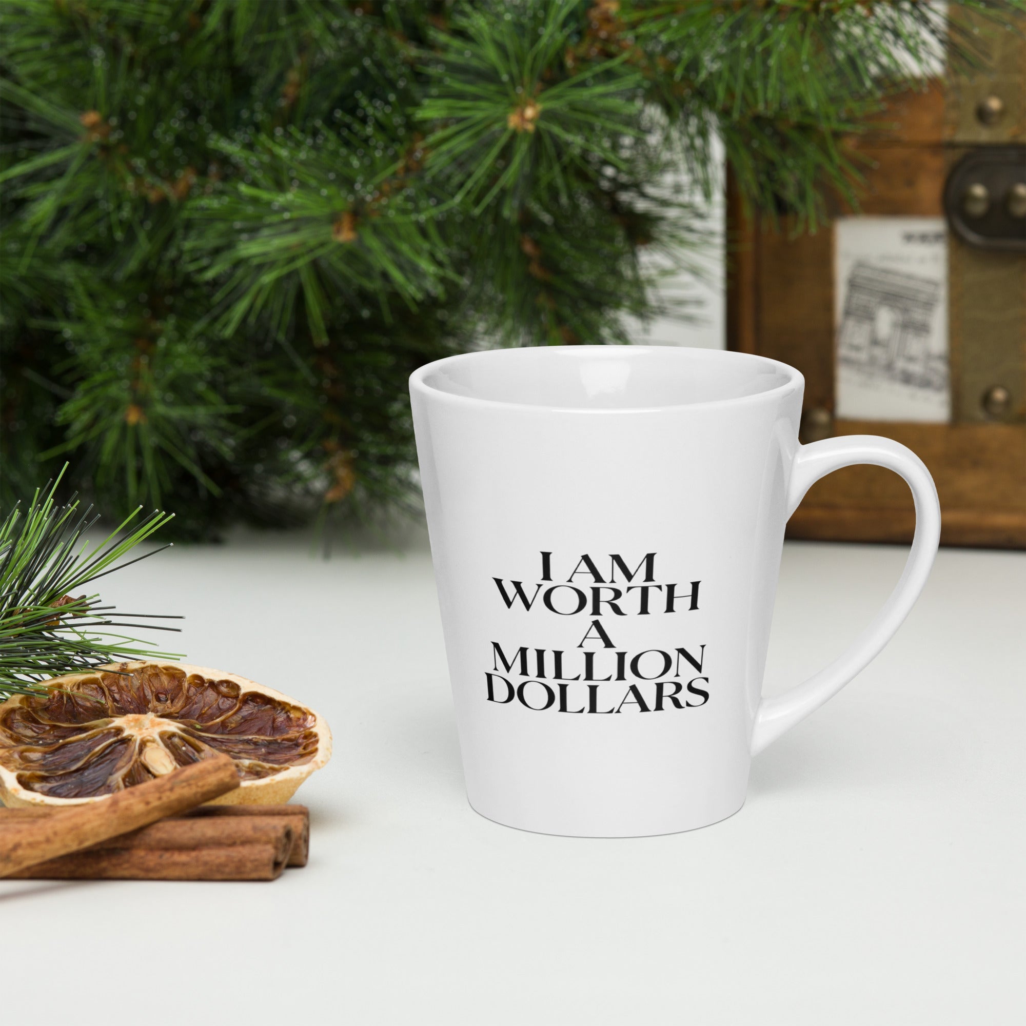 MDB Co. "I AM" WORTH Latte mug - The Million Dollar Bill Co.