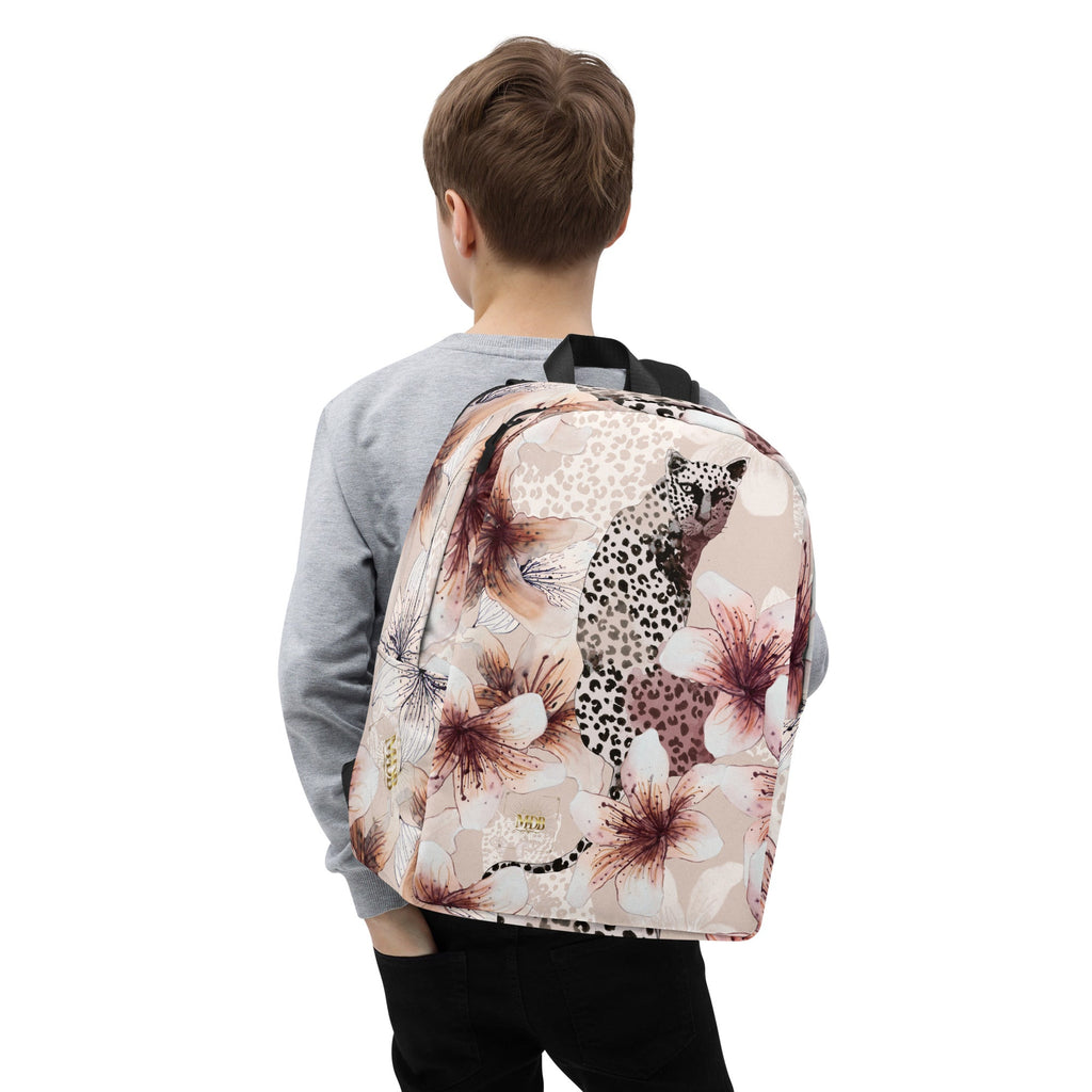 Leopard Blossom Minimalist Backpack - The Million Dollar Bill Co.