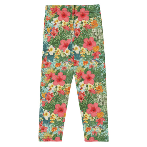 MDB Co. FLORAL BILLS ALL - OVER Kid's Leggings - The Million Dollar Bill Co.
