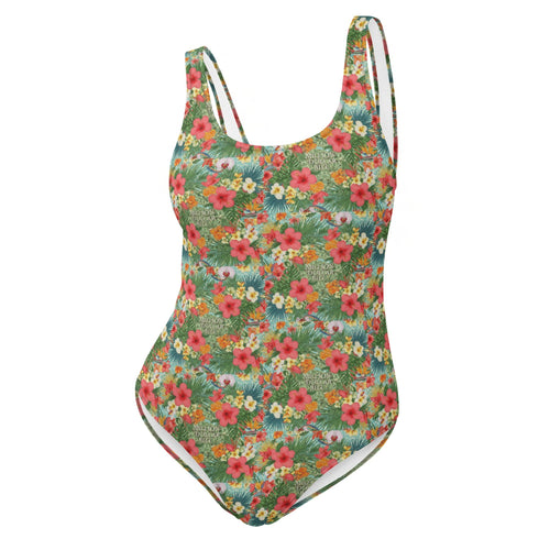 MDB Co. FLORAL BILLS ALL - OVER One - Piece Swimsuit - The Million Dollar Bill Co.