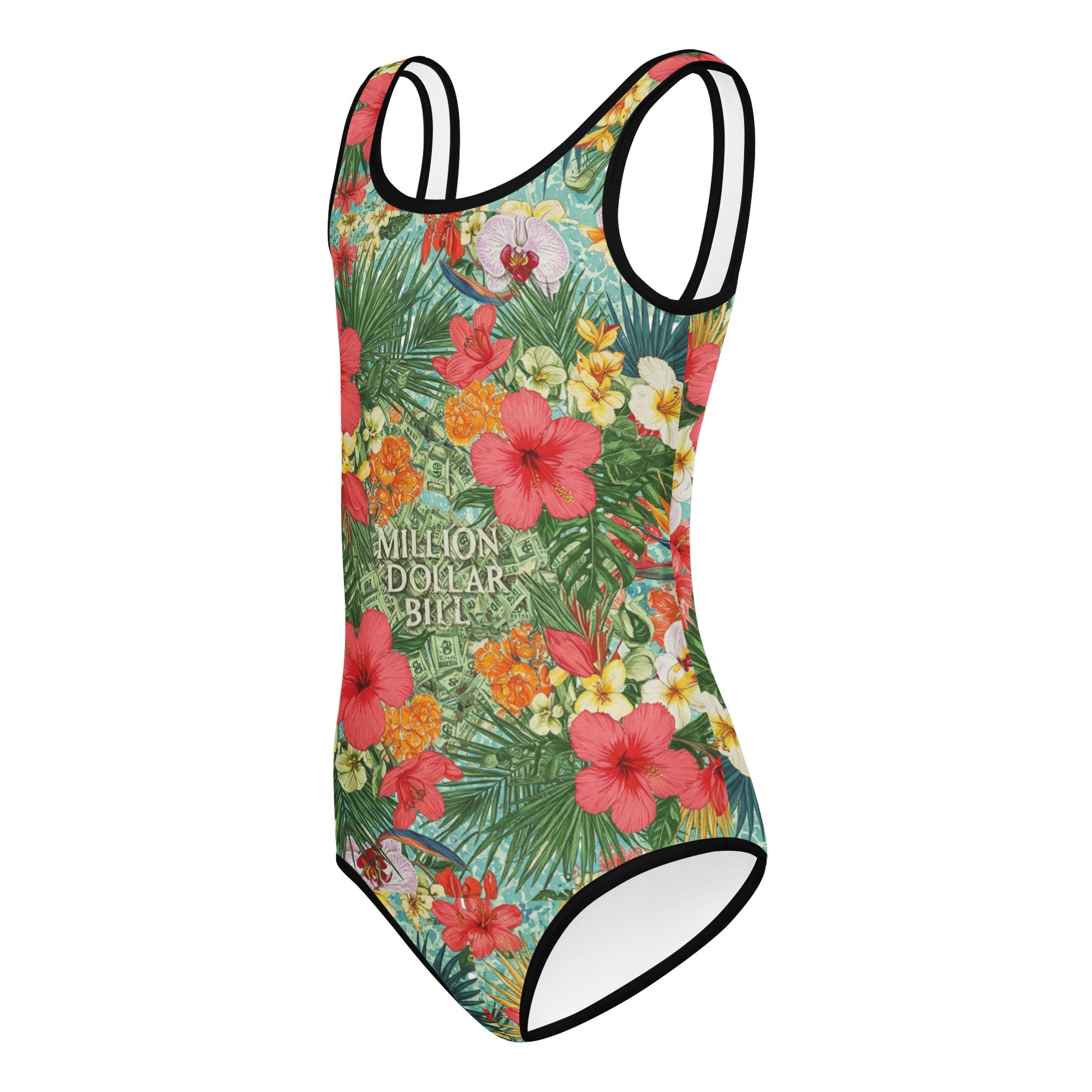 MDB Co. FLORAL BILLS All - Over Print Kids Swimsuit - The Million Dollar Bill Co.