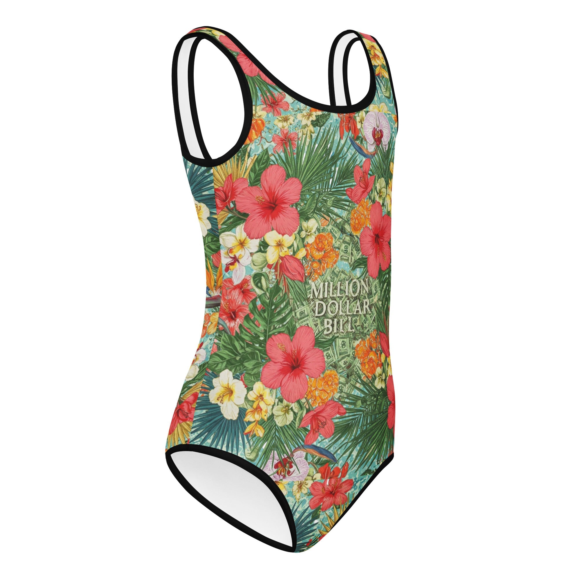 MDB Co. FLORAL BILLS All - Over Print Kids Swimsuit - The Million Dollar Bill Co.