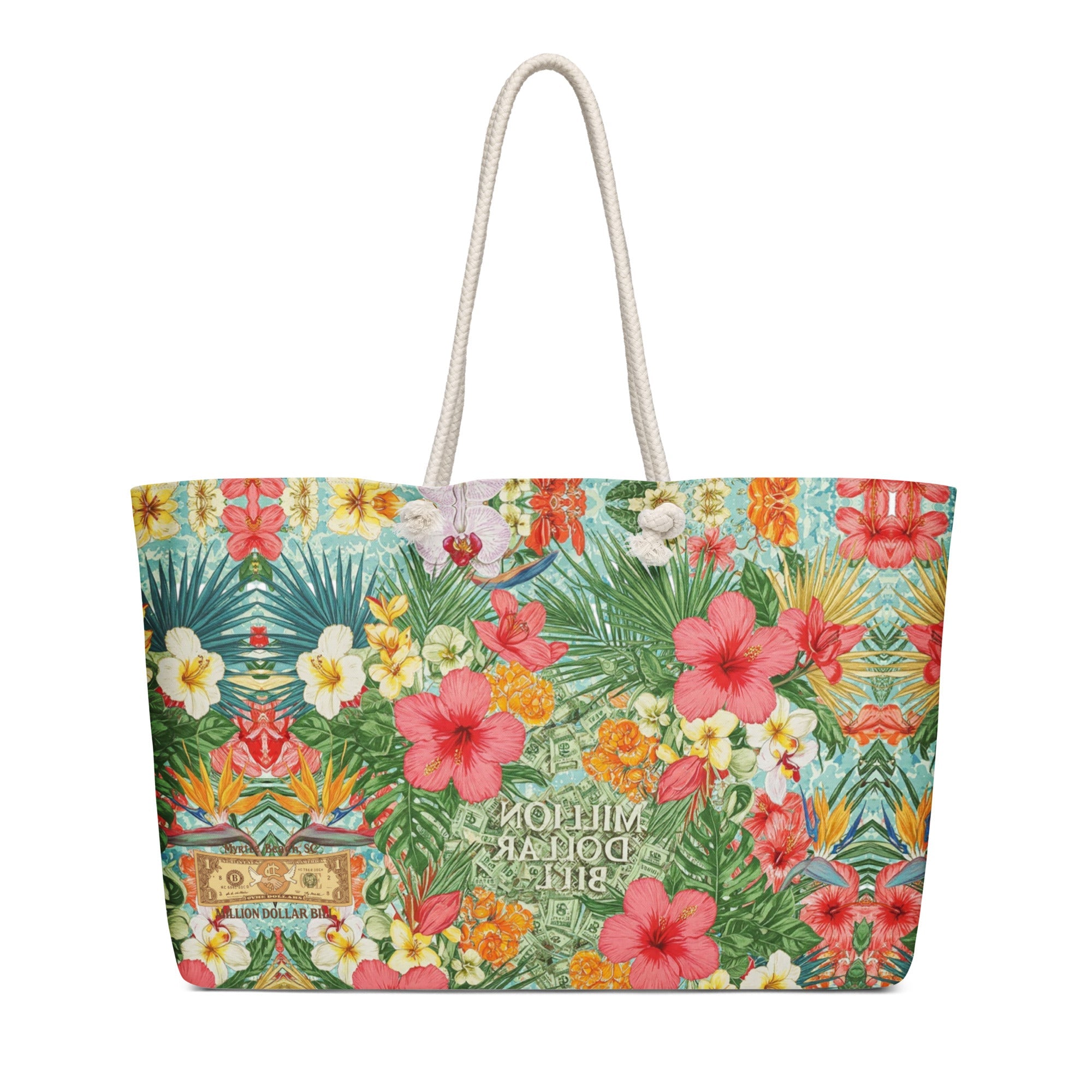 MDB Co. FLORAL BILLS ALL - OVER - sized weekender bag - The Million Dollar Bill Co.