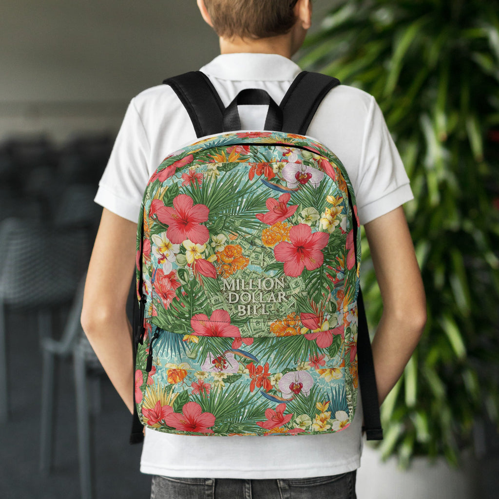 MDB Co. Medium Signature FLORAL BILLS Backpack - The Million Dollar Bill Co. CUT-SEW