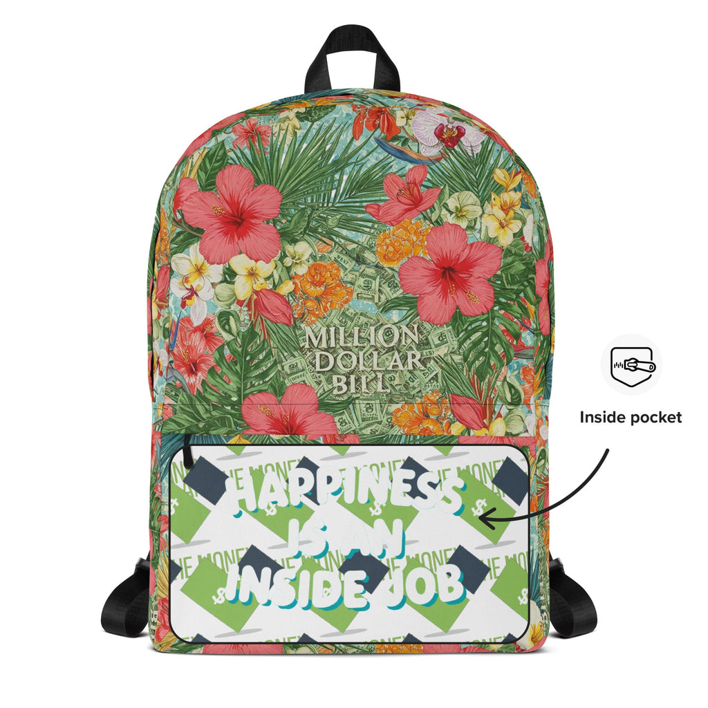 MDB Co. Medium Signature FLORAL BILLS Backpack - The Million Dollar Bill Co. CUT-SEW