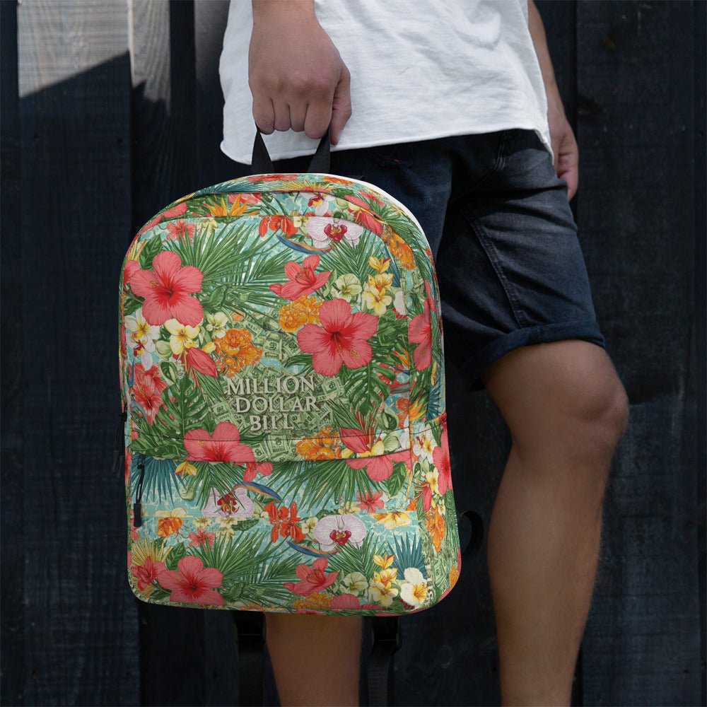 MDB Co. Medium Signature FLORAL BILLS Backpack - The Million Dollar Bill Co. CUT-SEW
