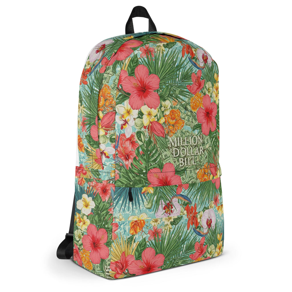 MDB Co. Medium Signature FLORAL BILLS Backpack - The Million Dollar Bill Co. CUT-SEW