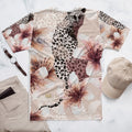 MDB Co. LEOPARD FLORAL HALF ALL-OVER MEN'S HEAVY TEE - The Million Dollar Bill Co. 1