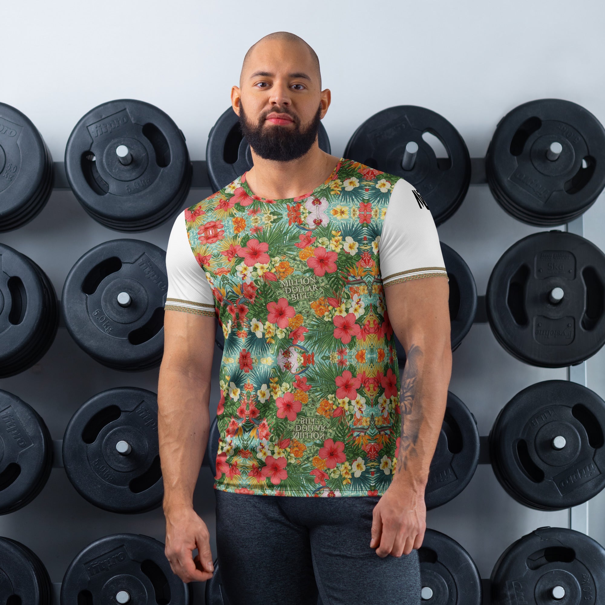 MDB Co. FLORAL BILLS Men's athletic t-shirt - The Million Dollar Bill Co.
