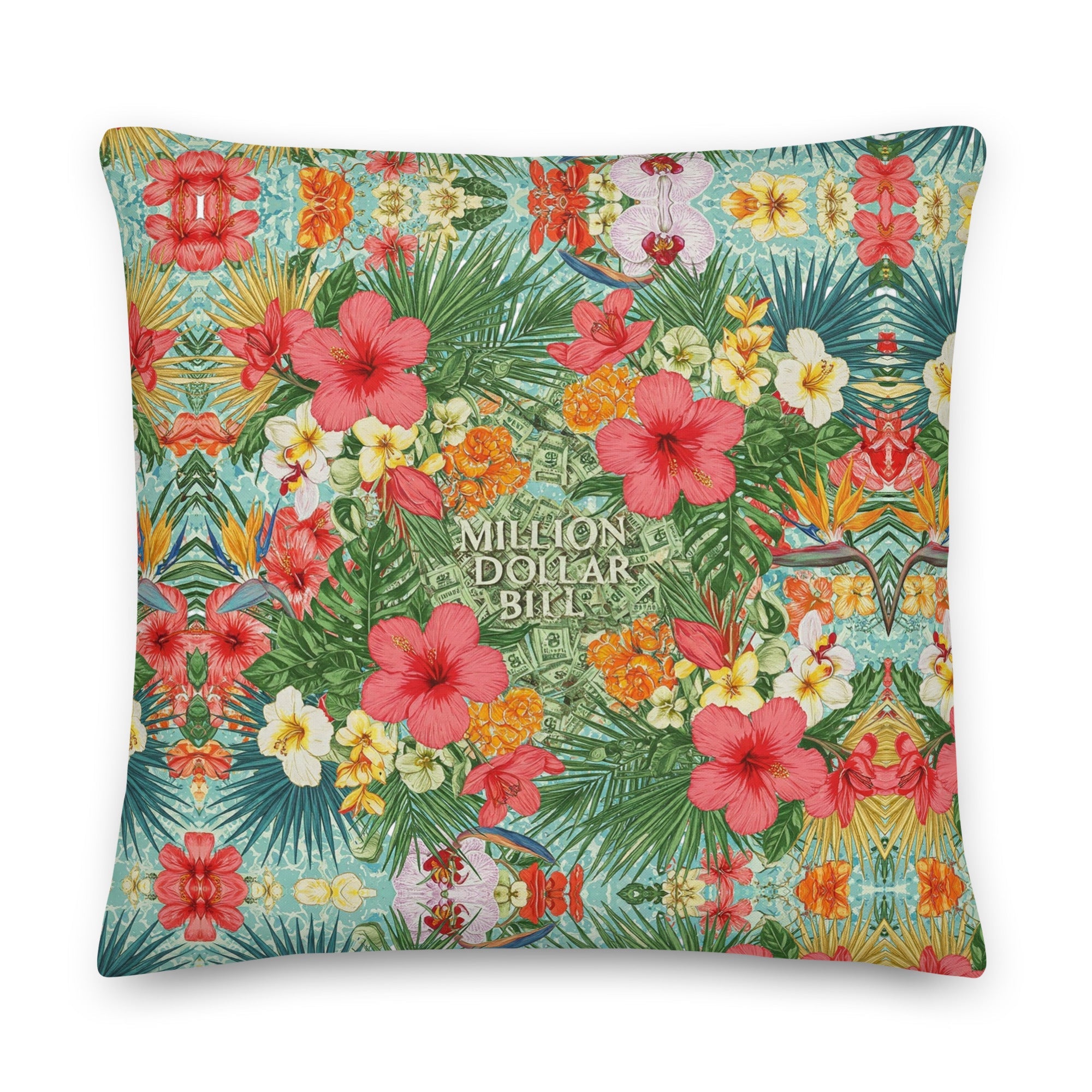 MDB Co. FLORAL BILLS Premium Pillows - The Million Dollar Bill Co. CUT-SEW bed