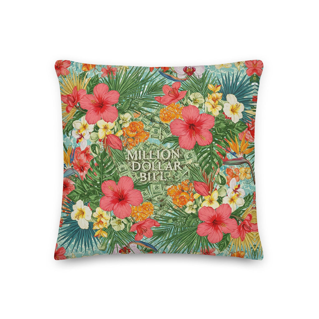 MDB Co. FLORAL BILLS Premium Pillows - The Million Dollar Bill Co. CUT-SEW bed