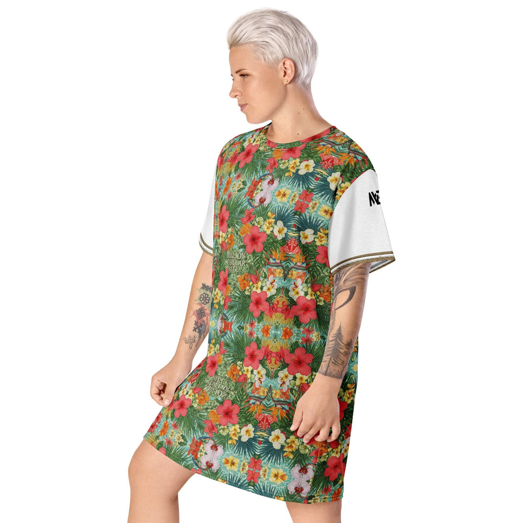 MDB Co. FLORAL BILLS T-shirt dress - The Million Dollar Bill Co.