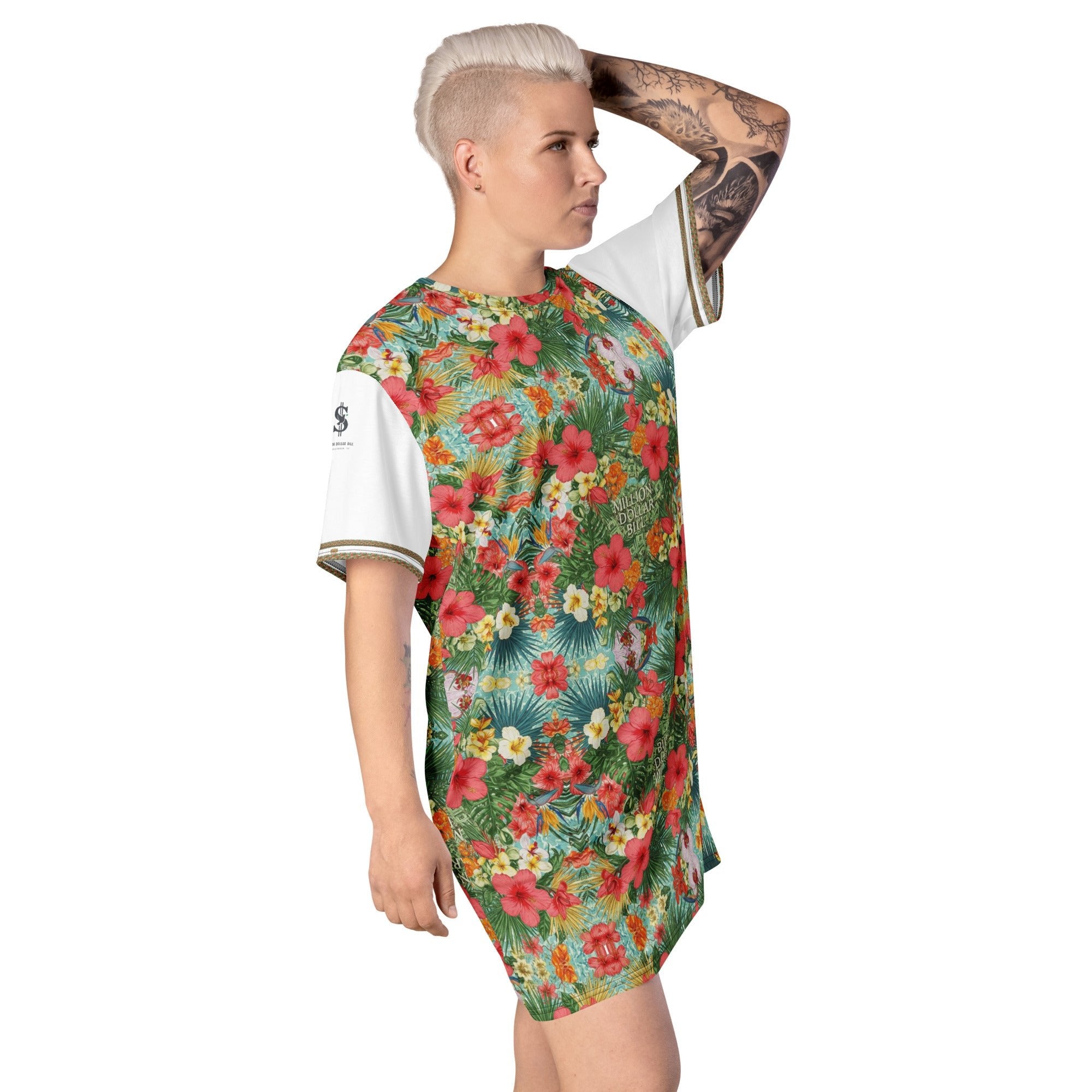 MDB Co. FLORAL BILLS T-shirt dress - The Million Dollar Bill Co.