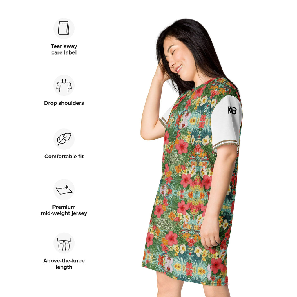 MDB Co. FLORAL BILLS T-shirt dress - The Million Dollar Bill Co.