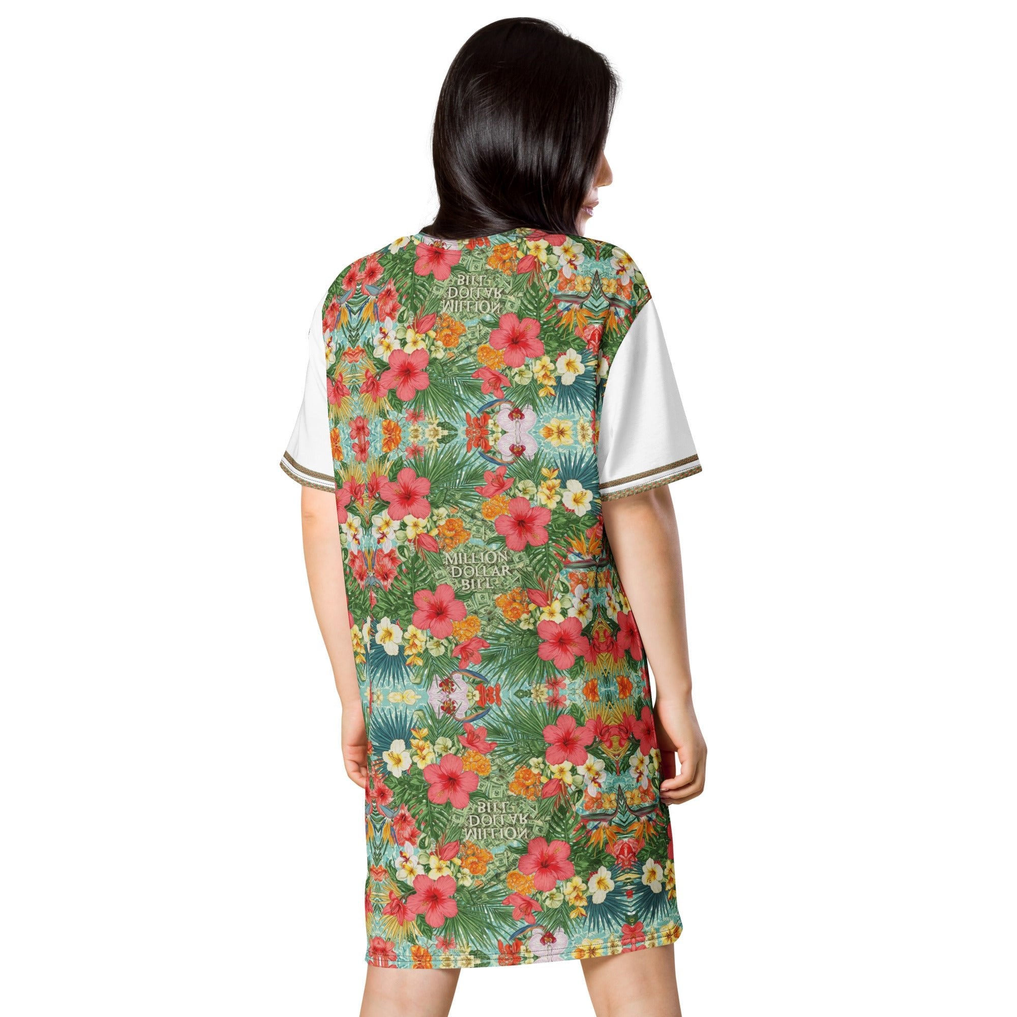 MDB Co. FLORAL BILLS T-shirt dress - The Million Dollar Bill Co.