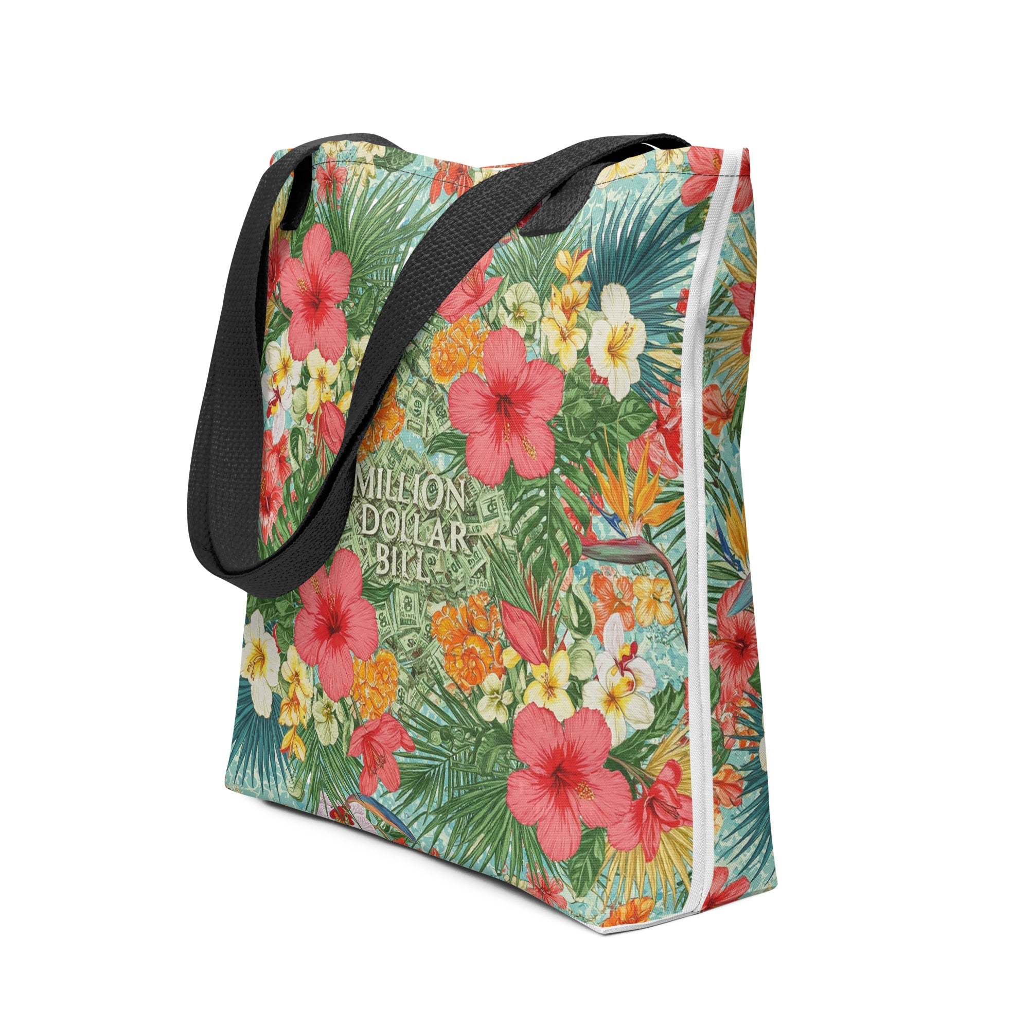 MDB Co. Signature FLORAL BILLS Tote bag - The Million Dollar Bill Co. CUT-SEW