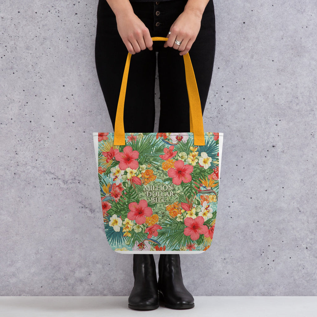 MDB Co. Signature FLORAL BILLS Tote bag - The Million Dollar Bill Co. CUT-SEW