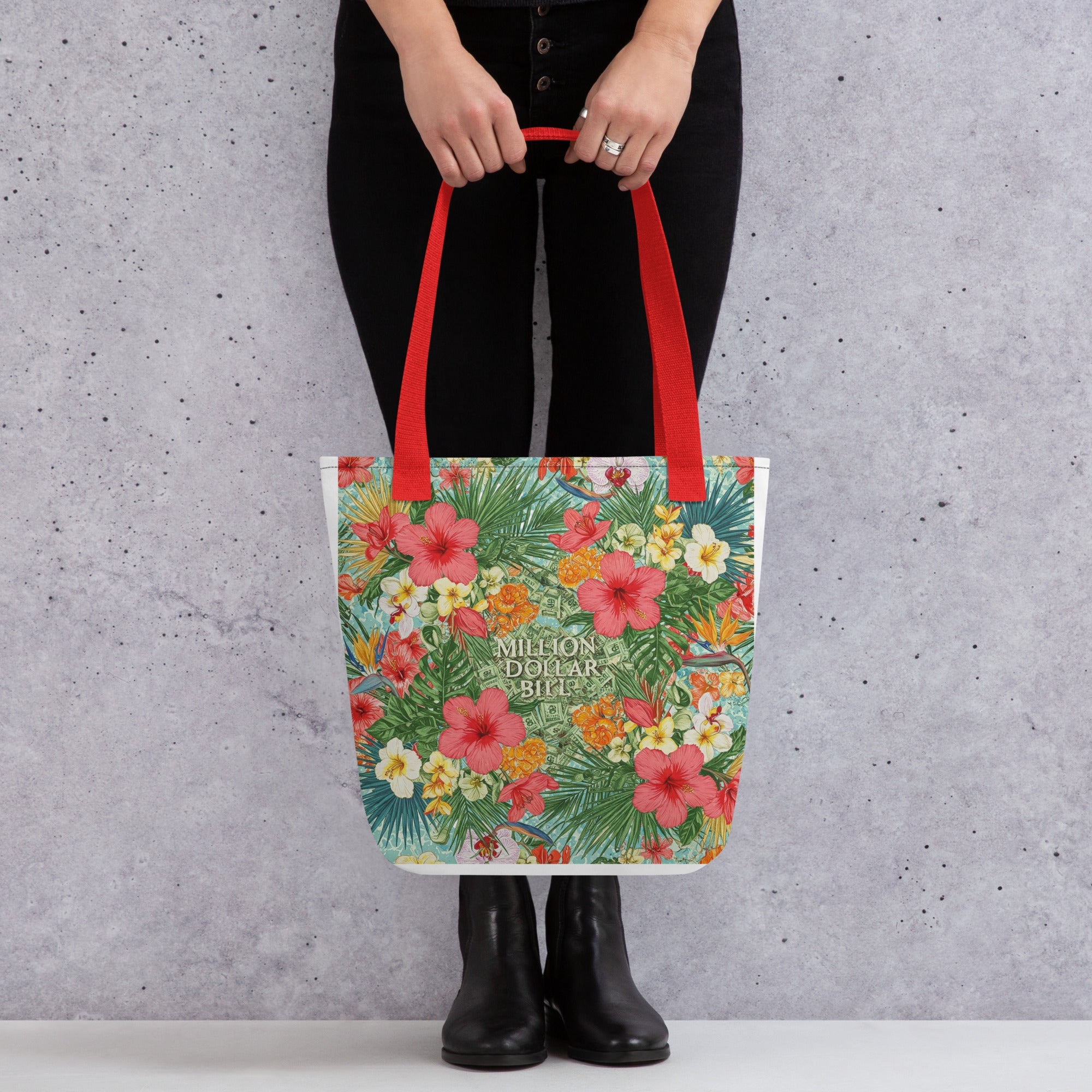 MDB Co. Signature FLORAL BILLS Tote bag - The Million Dollar Bill Co. CUT-SEW
