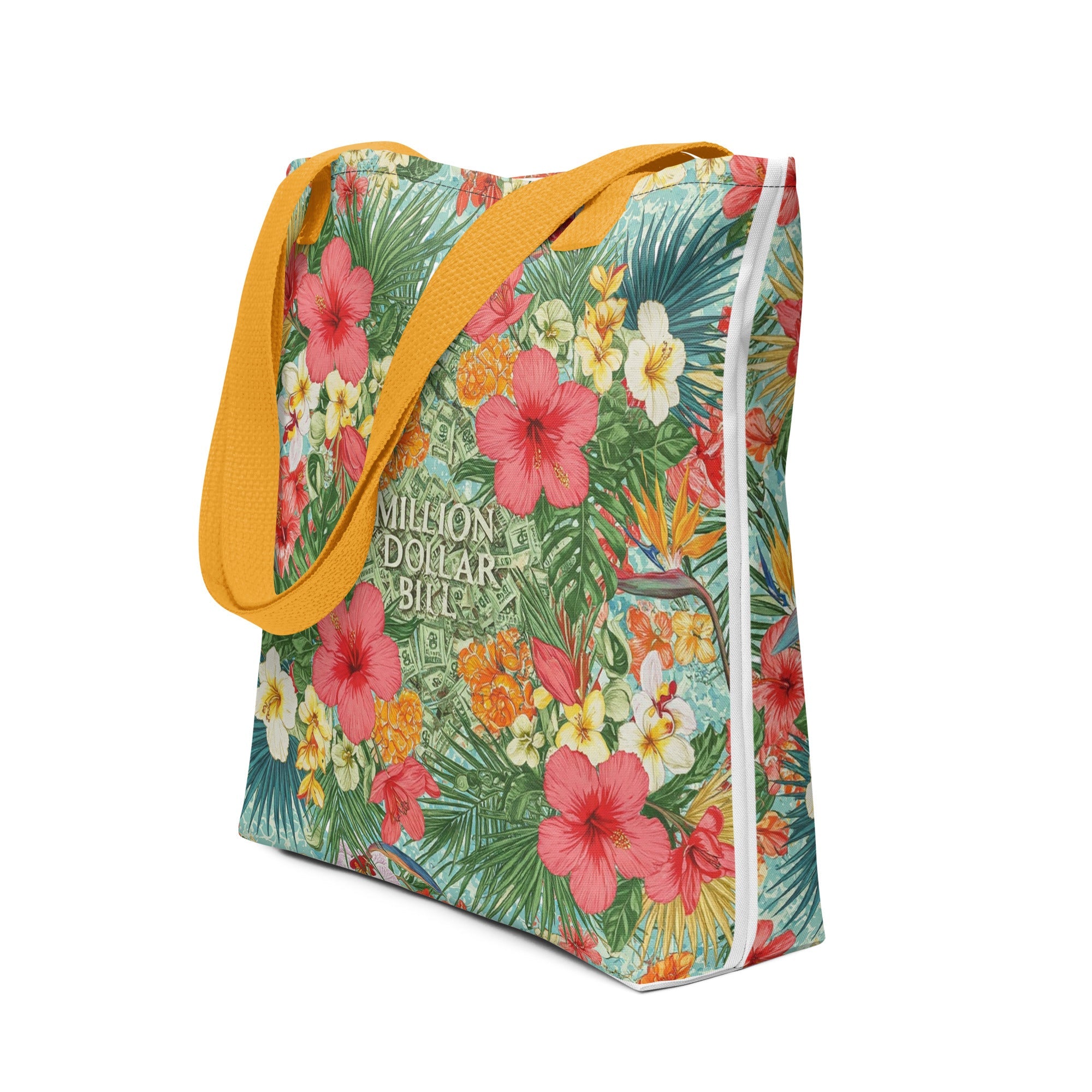 MDB Co. Signature FLORAL BILLS Tote bag - The Million Dollar Bill Co. CUT-SEW