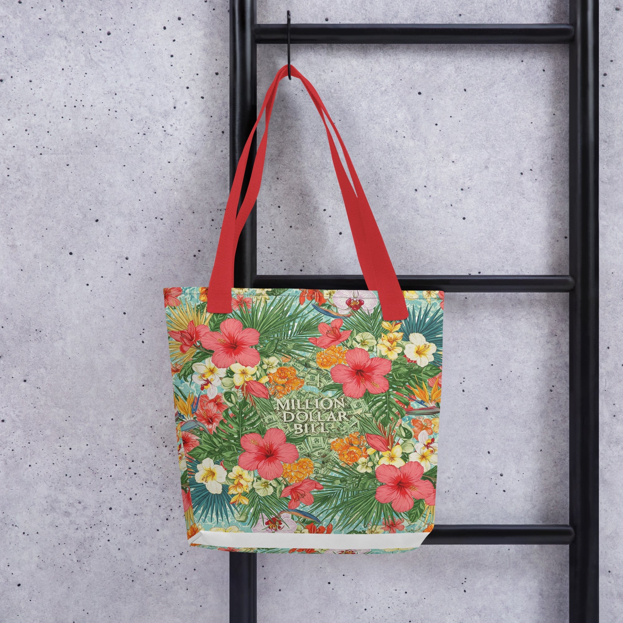 MDB Co. Signature FLORAL BILLS Tote bag - The Million Dollar Bill Co. CUT-SEW