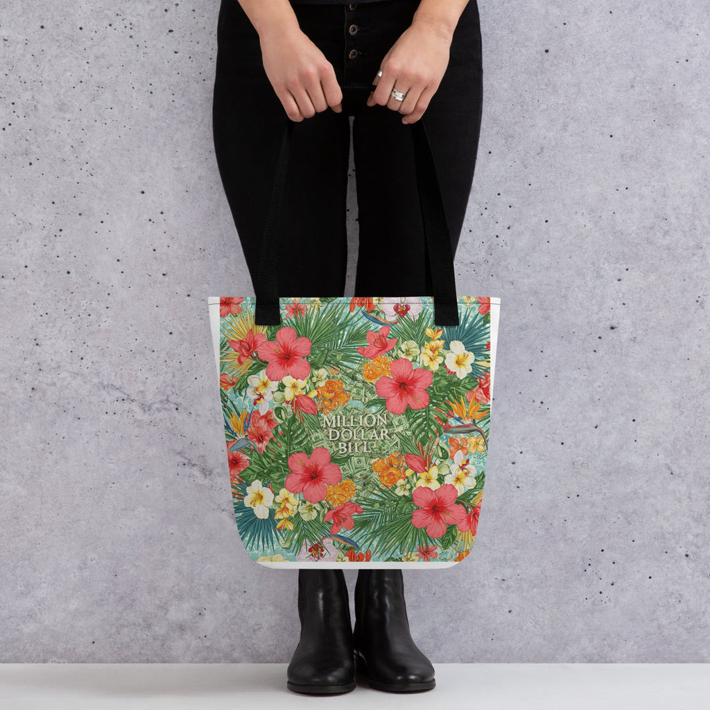 MDB Co. Signature FLORAL BILLS Tote bag - The Million Dollar Bill Co. CUT-SEW