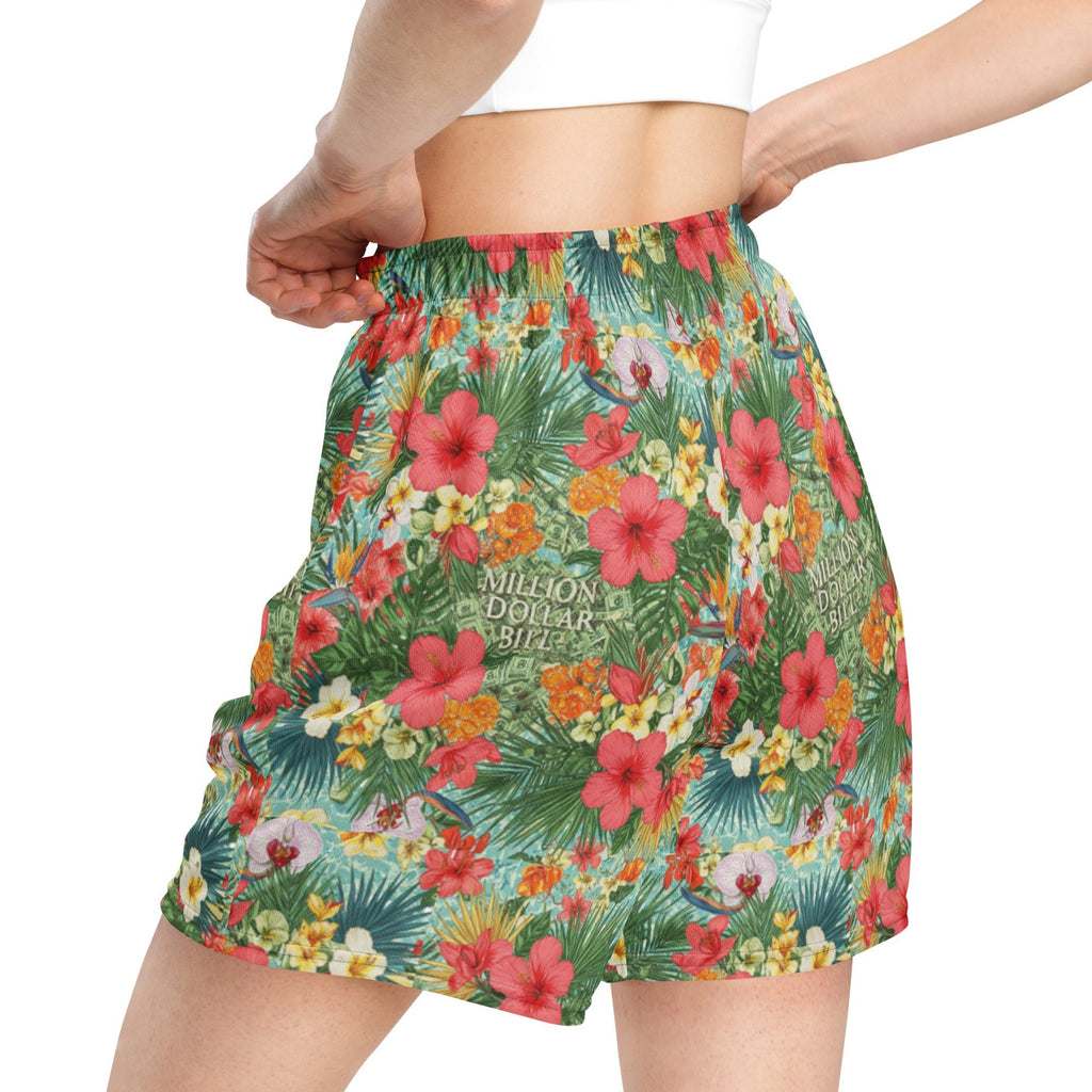 MDB Co. FLORAL BILLS Unisex mesh shorts - The Million Dollar Bill Co.