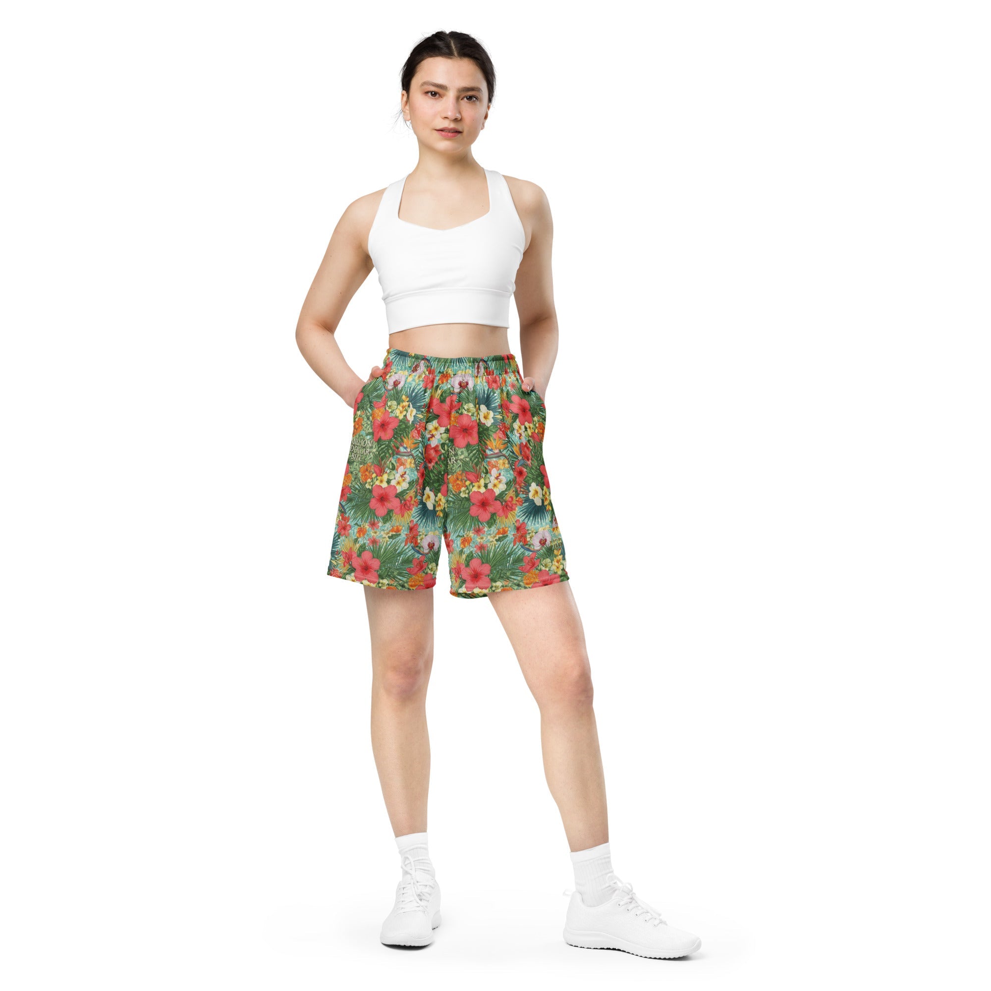 MDB Co. FLORAL BILLS Unisex mesh shorts - The Million Dollar Bill Co.