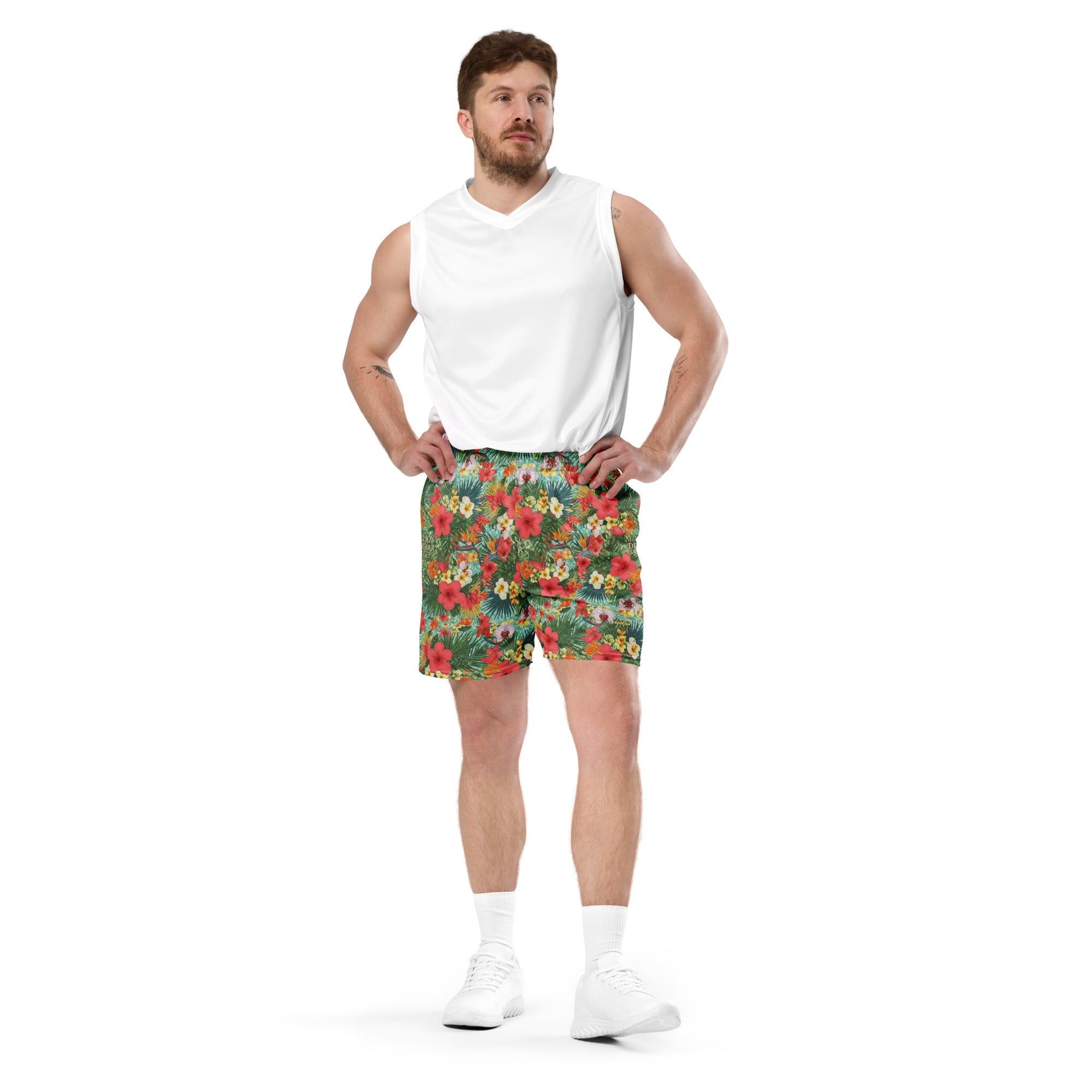 MDB Co. FLORAL BILLS Unisex mesh shorts - The Million Dollar Bill Co.