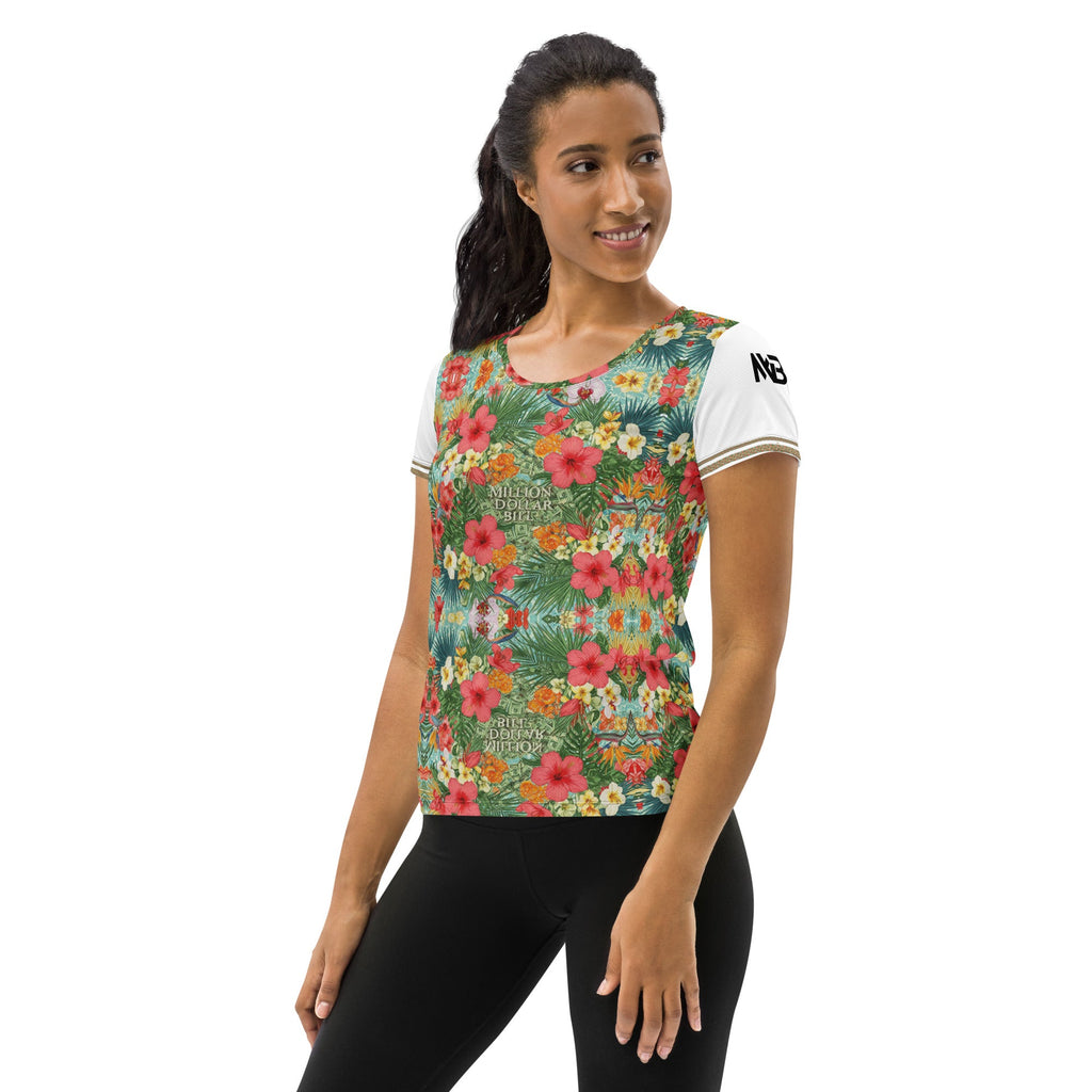 MDB Co. FLORAL BILLS Women's athletic t-shirt - The Million Dollar Bill Co. 10