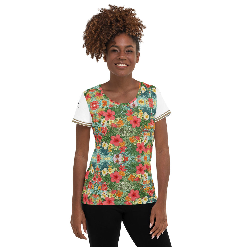 MDB Co. FLORAL BILLS Women's athletic t-shirt - The Million Dollar Bill Co. 6