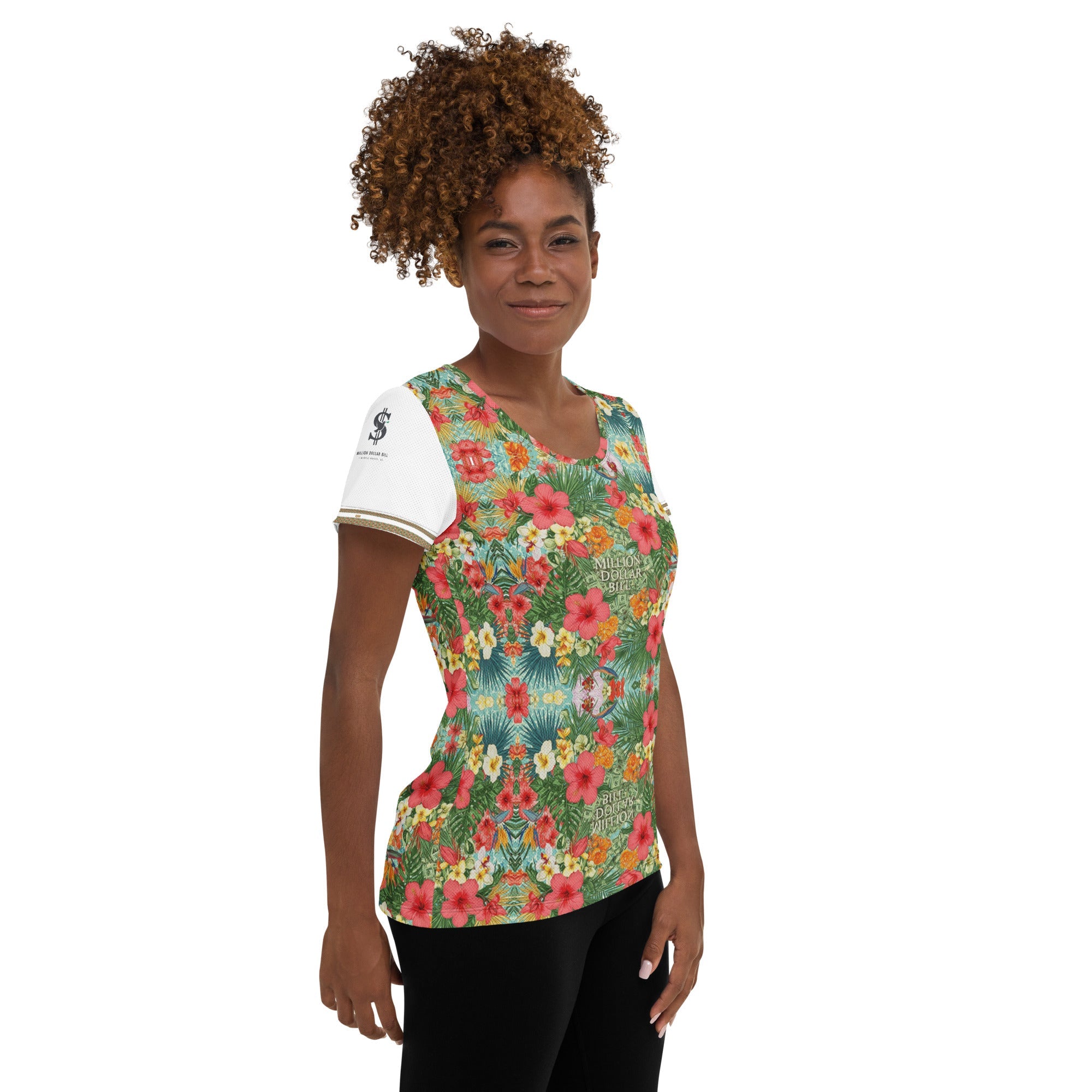 MDB Co. FLORAL BILLS Women's athletic t-shirt - The Million Dollar Bill Co. 2