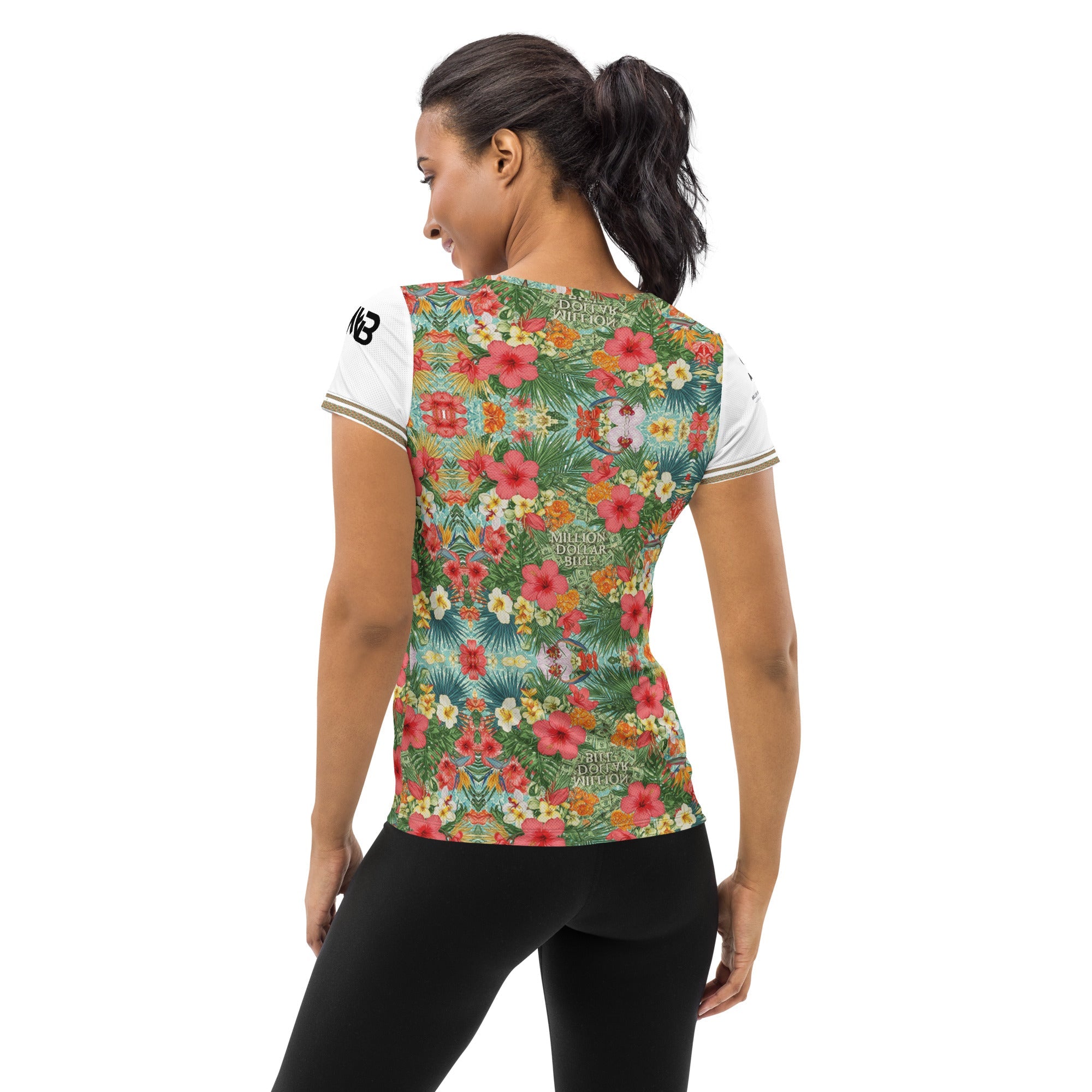 MDB Co. FLORAL BILLS Women's athletic t-shirt - The Million Dollar Bill Co. 9