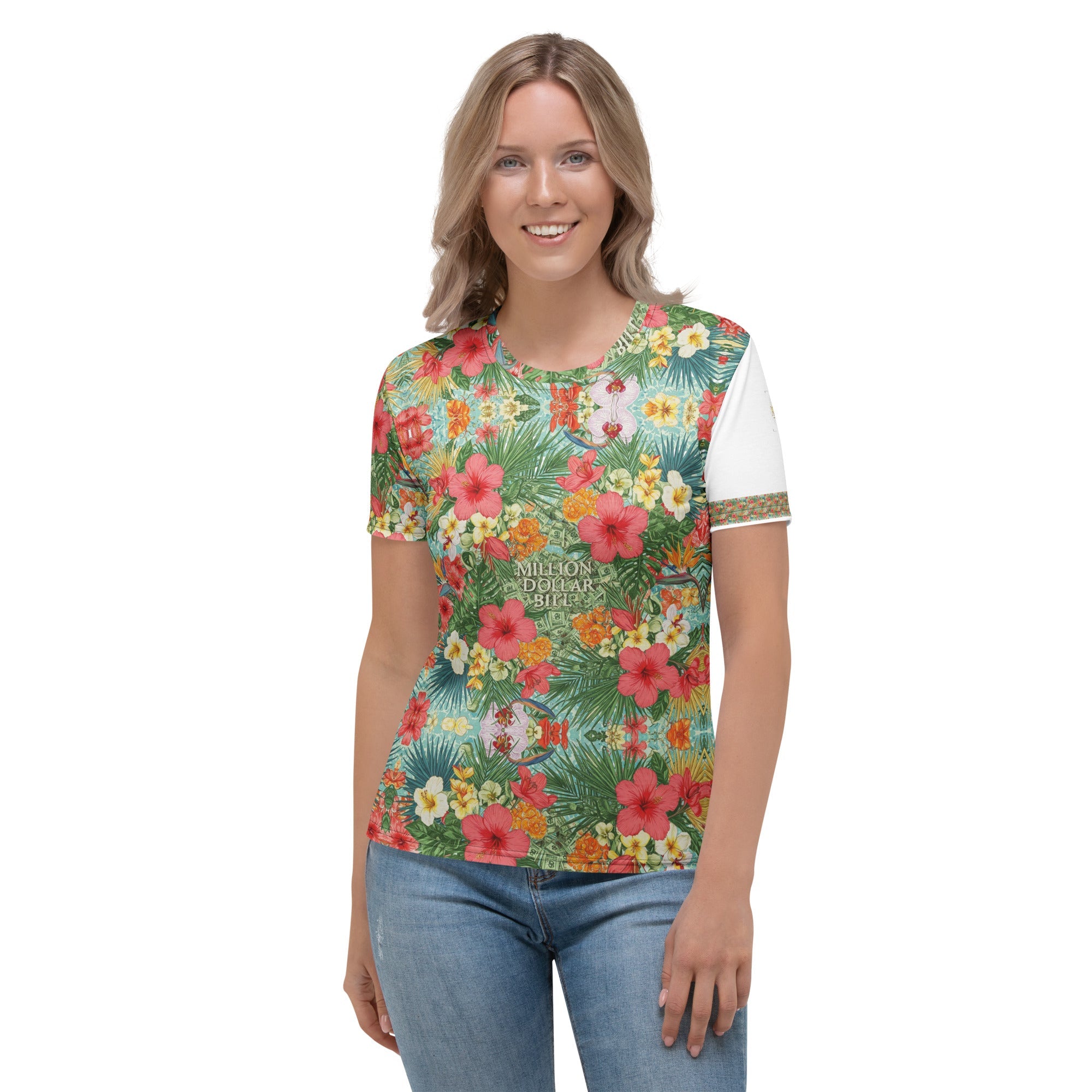 MDB Co. FLORAL BILLS Women's T-shirt - The Million Dollar Bill Co.
