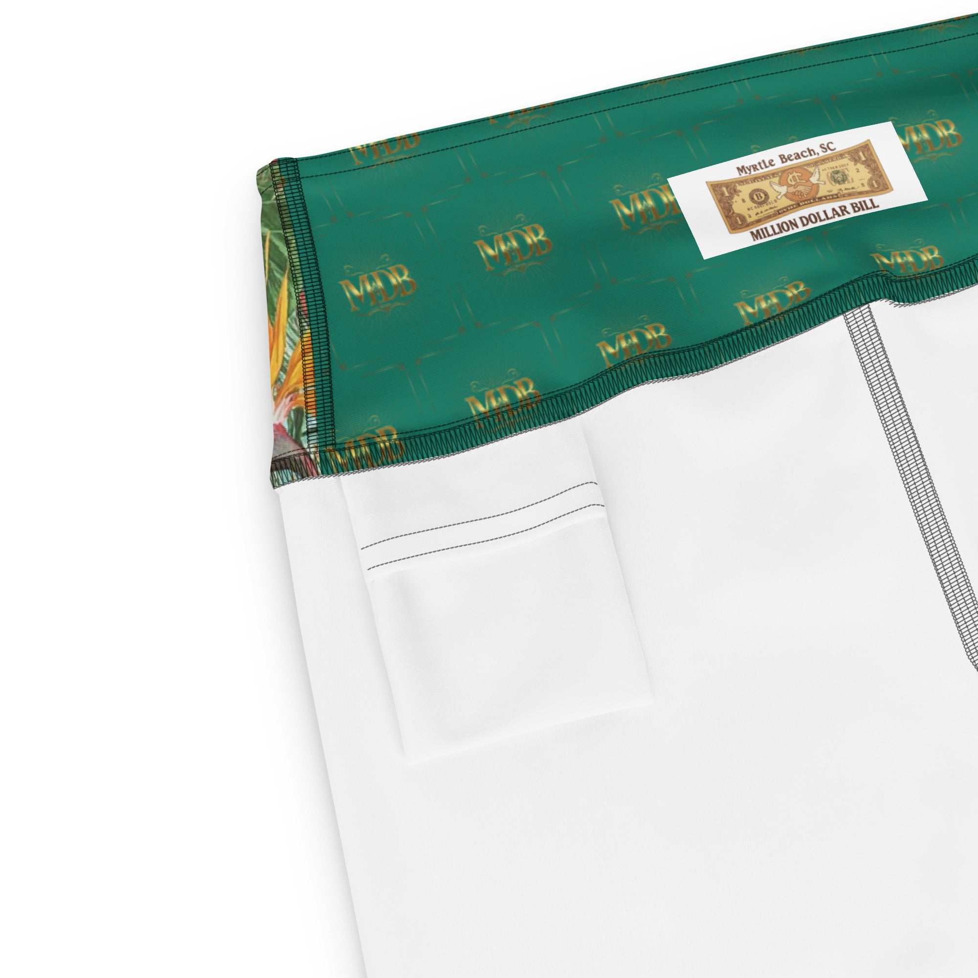 MDB Co. FLORAL BILLS Yoga Capri Leggings - The Million Dollar Bill Co. CUT-SEW