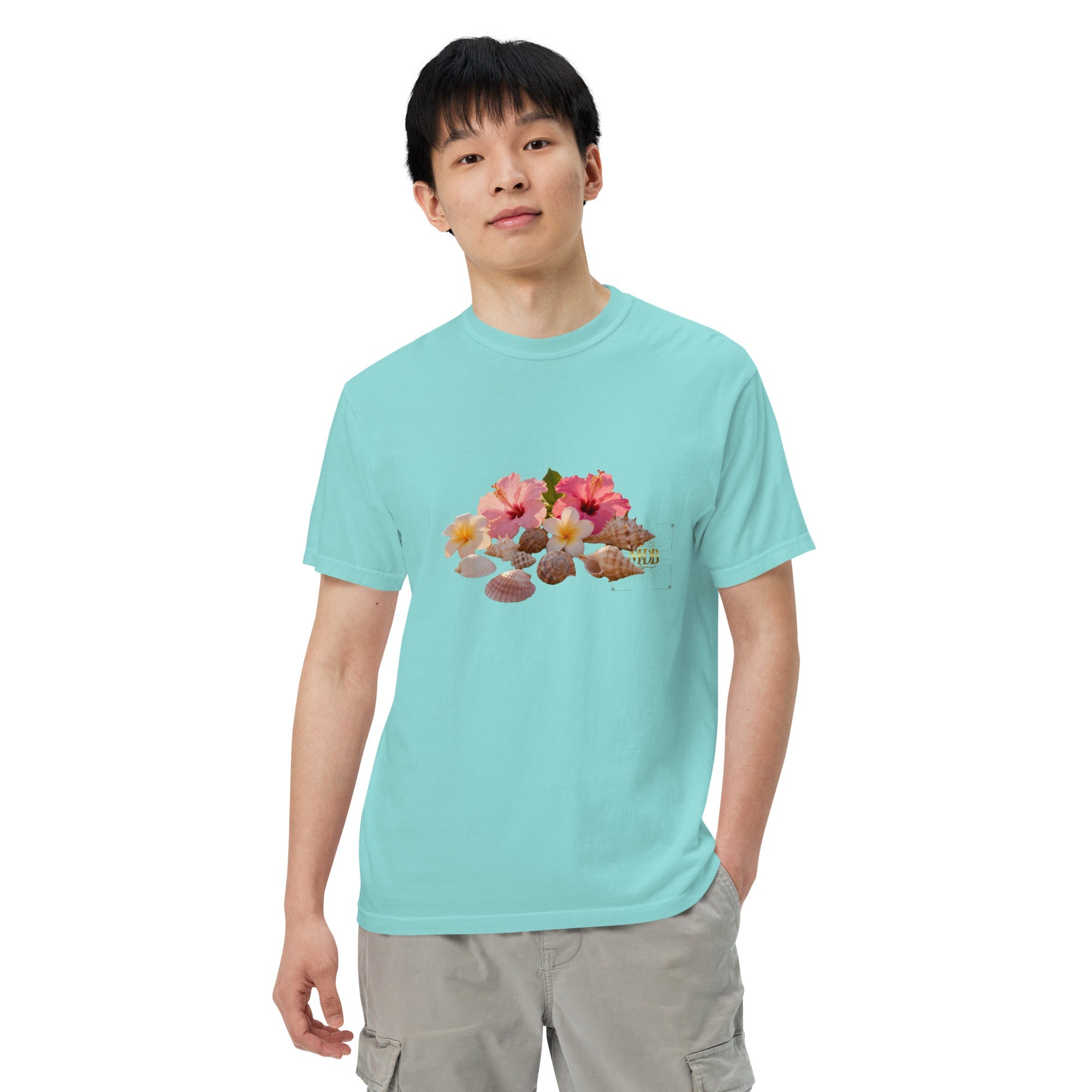 MDB Co. FLORAL Unisex garment - dyed heavyweight t-shirt - The Million Dollar Bill Co.