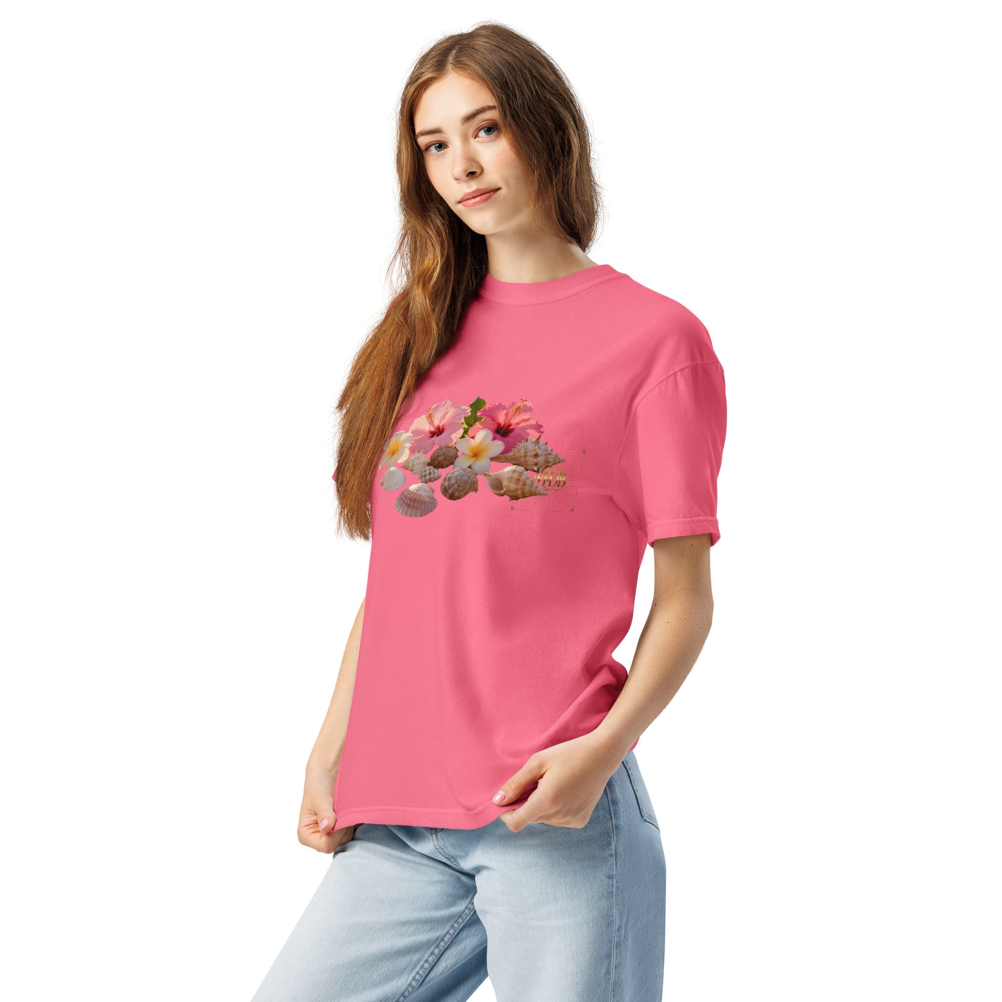 MDB Co. FLORAL Unisex garment - dyed heavyweight t-shirt - The Million Dollar Bill Co.