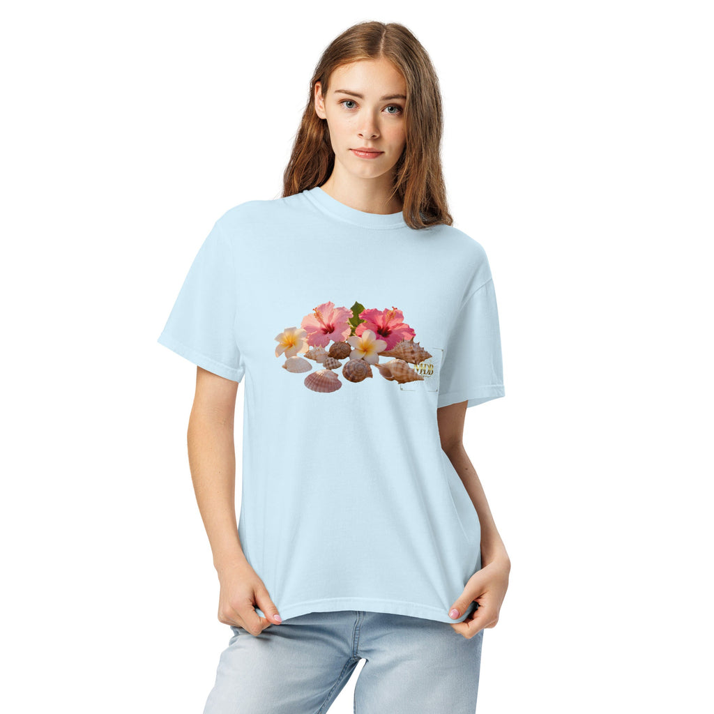 MDB Co. FLORAL Unisex garment - dyed heavyweight t-shirt - The Million Dollar Bill Co.