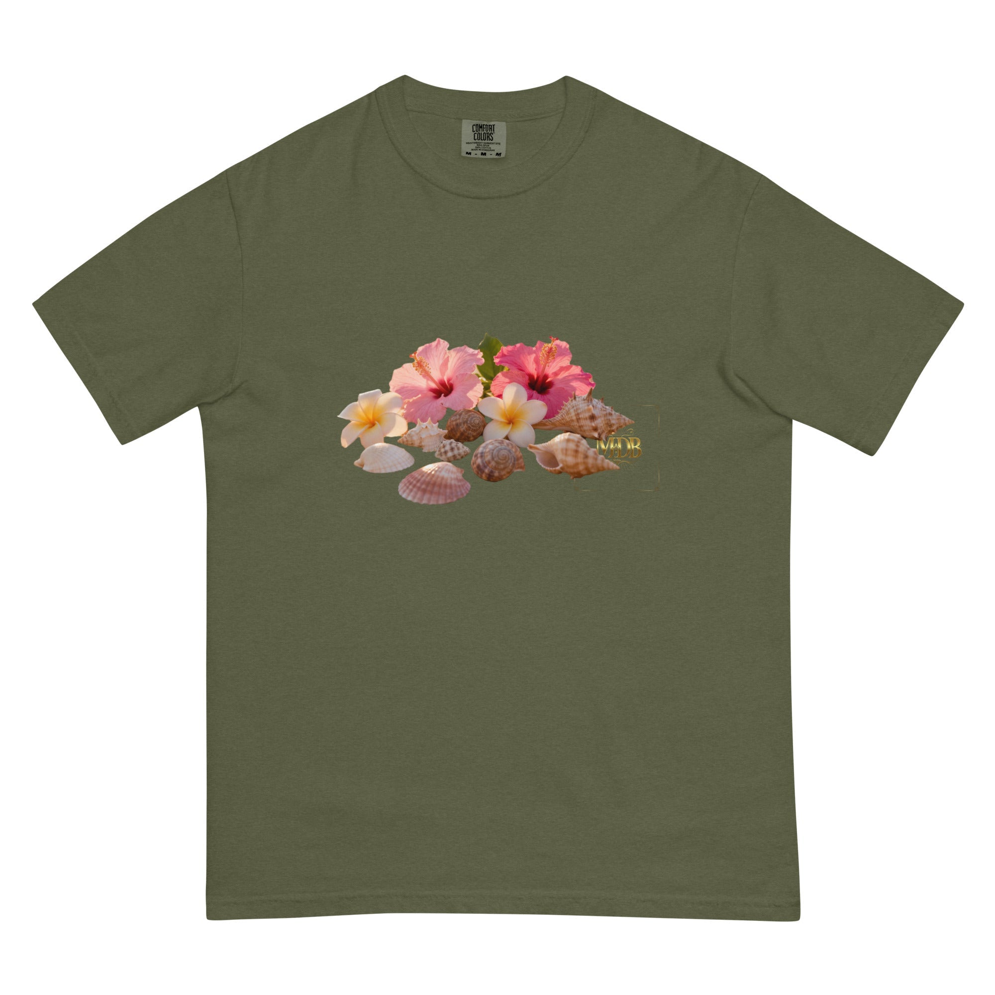 MDB Co. FLORAL PRINT Unisex garment-dyed heavyweight t-shirt - The Million Dollar Bill Co.
