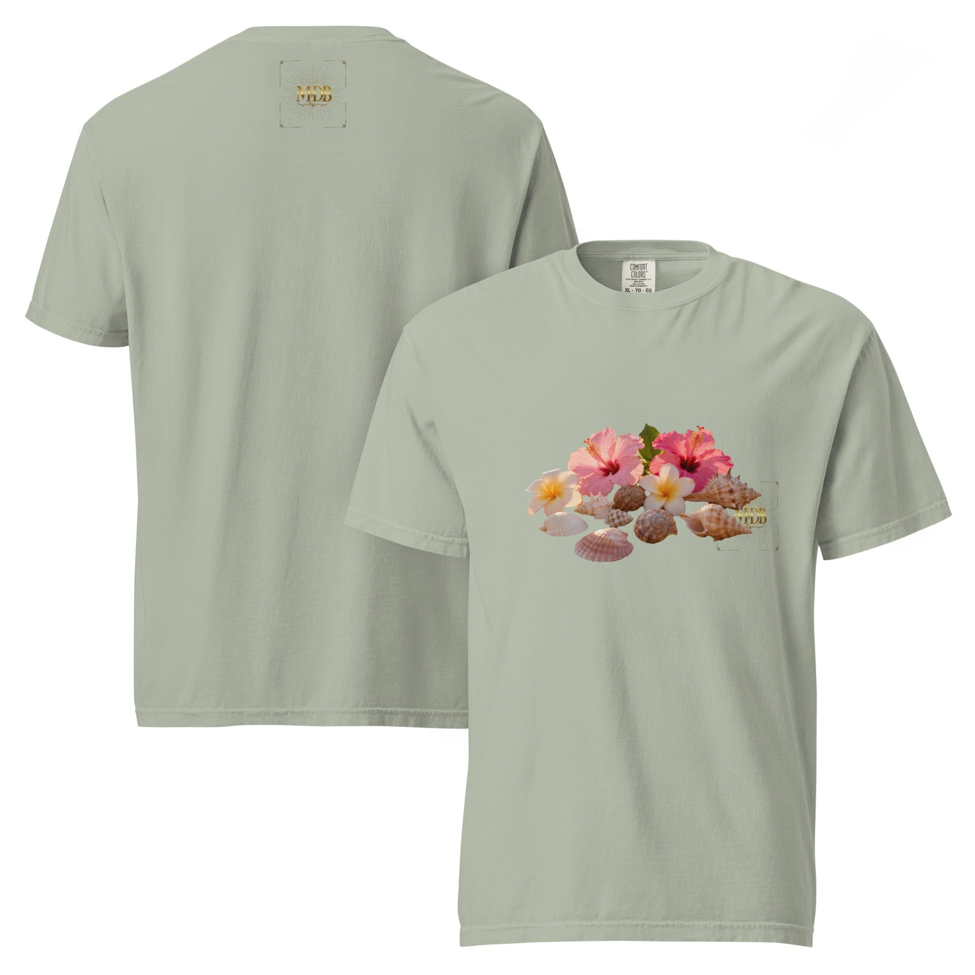MDB Co. FLORAL Unisex garment - dyed heavyweight t-shirt - The Million Dollar Bill Co.