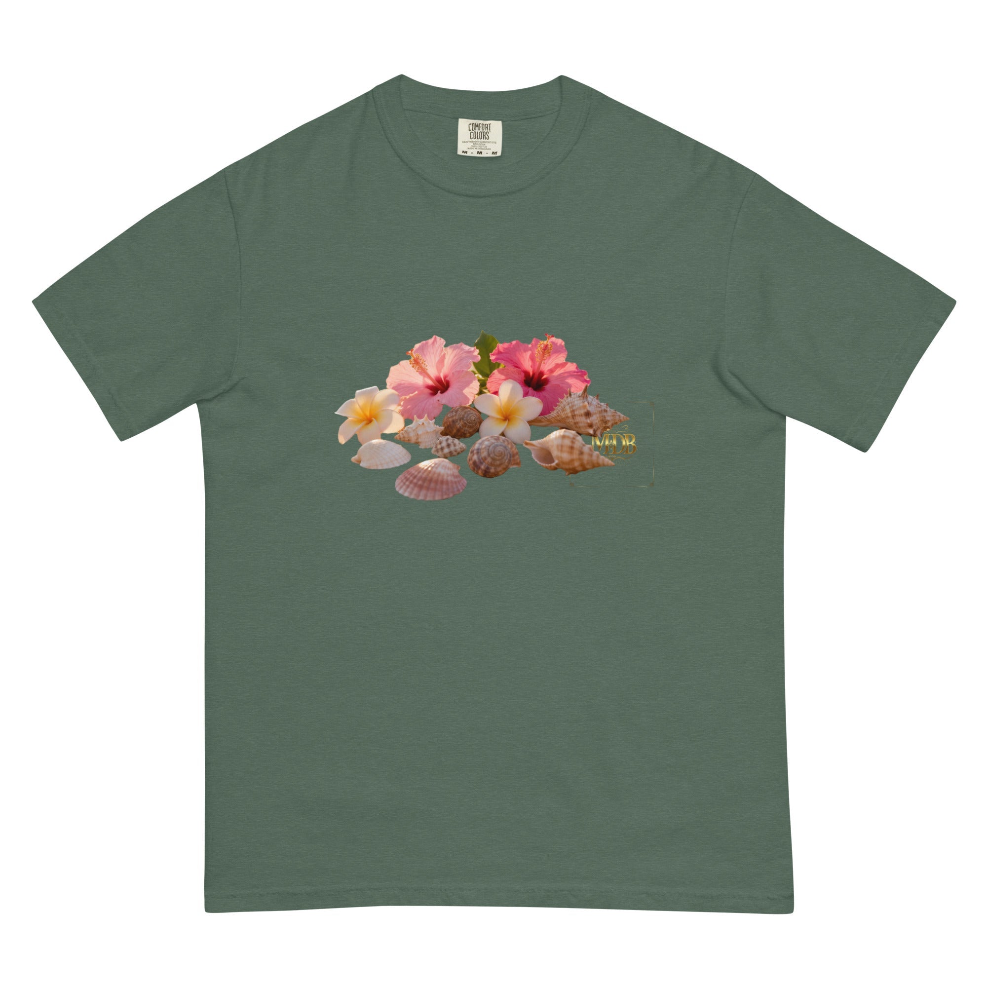 MDB Co. FLORAL PRINT Unisex garment-dyed heavyweight t-shirt - The Million Dollar Bill Co.