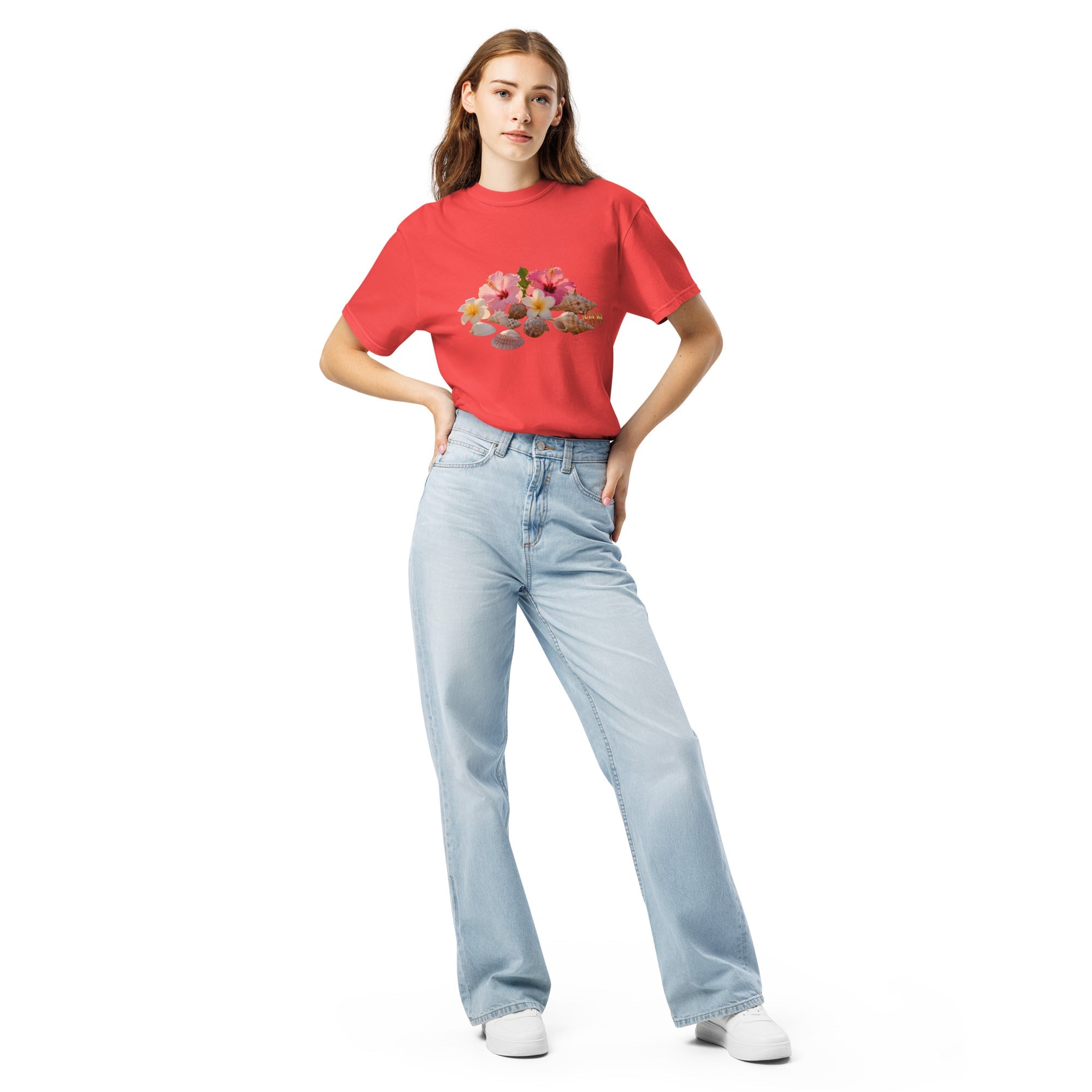 MDB Co. FLORAL Unisex garment - dyed heavyweight t-shirt - The Million Dollar Bill Co.