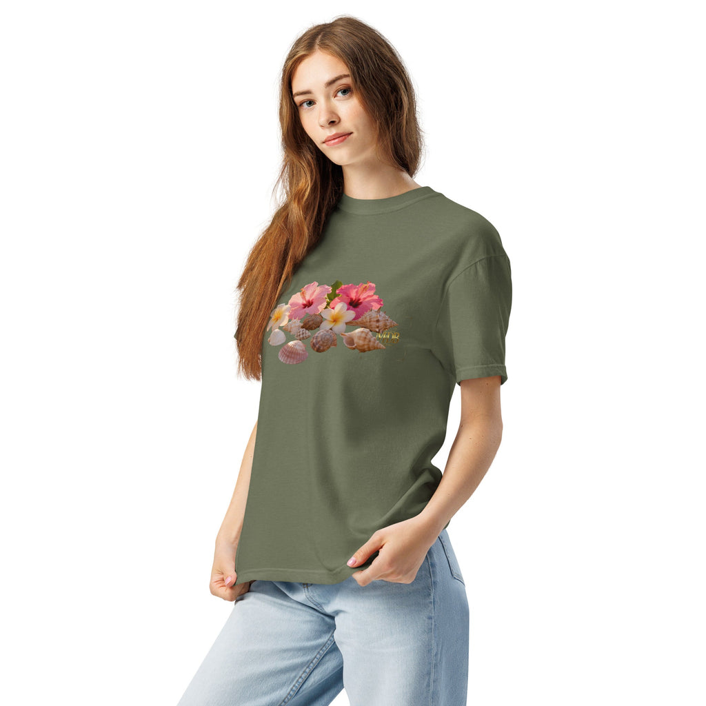 MDB Co. FLORAL Unisex garment - dyed heavyweight t-shirt - The Million Dollar Bill Co.