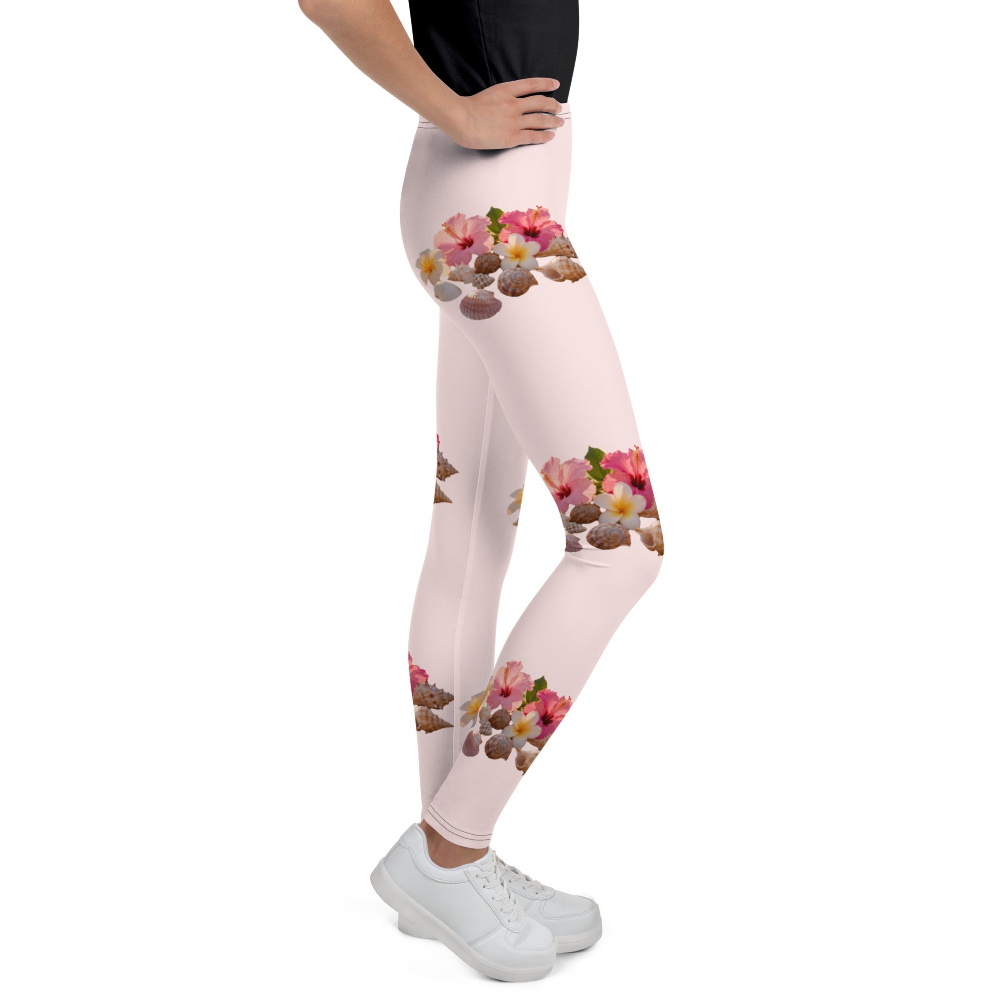 MDB Co. FLORAL Youth Leggings (MISTY ROSE) - The Million Dollar Bill Co.