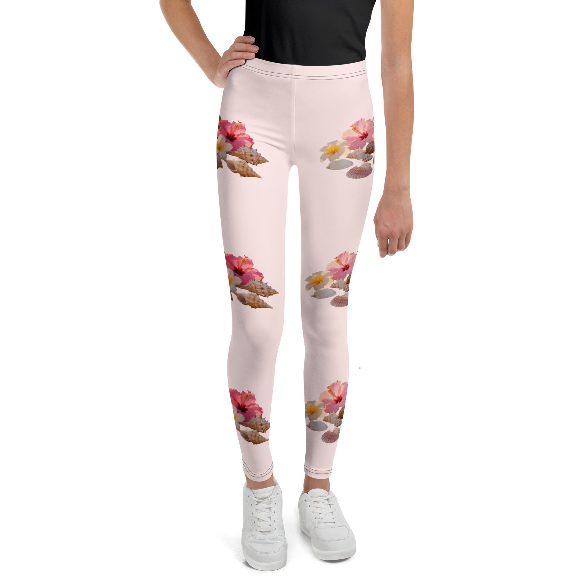 MDB Co. FLORAL Youth Leggings (MISTY ROSE) - The Million Dollar Bill Co.