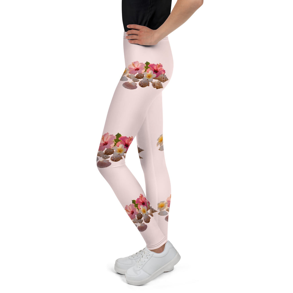 MDB Co. FLORAL Youth Leggings (MISTY ROSE) - The Million Dollar Bill Co.