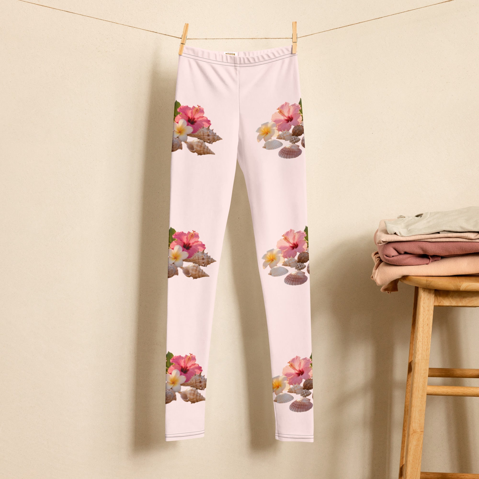 MDB Co. FLORAL Youth Leggings (MISTY ROSE) - The Million Dollar Bill Co.