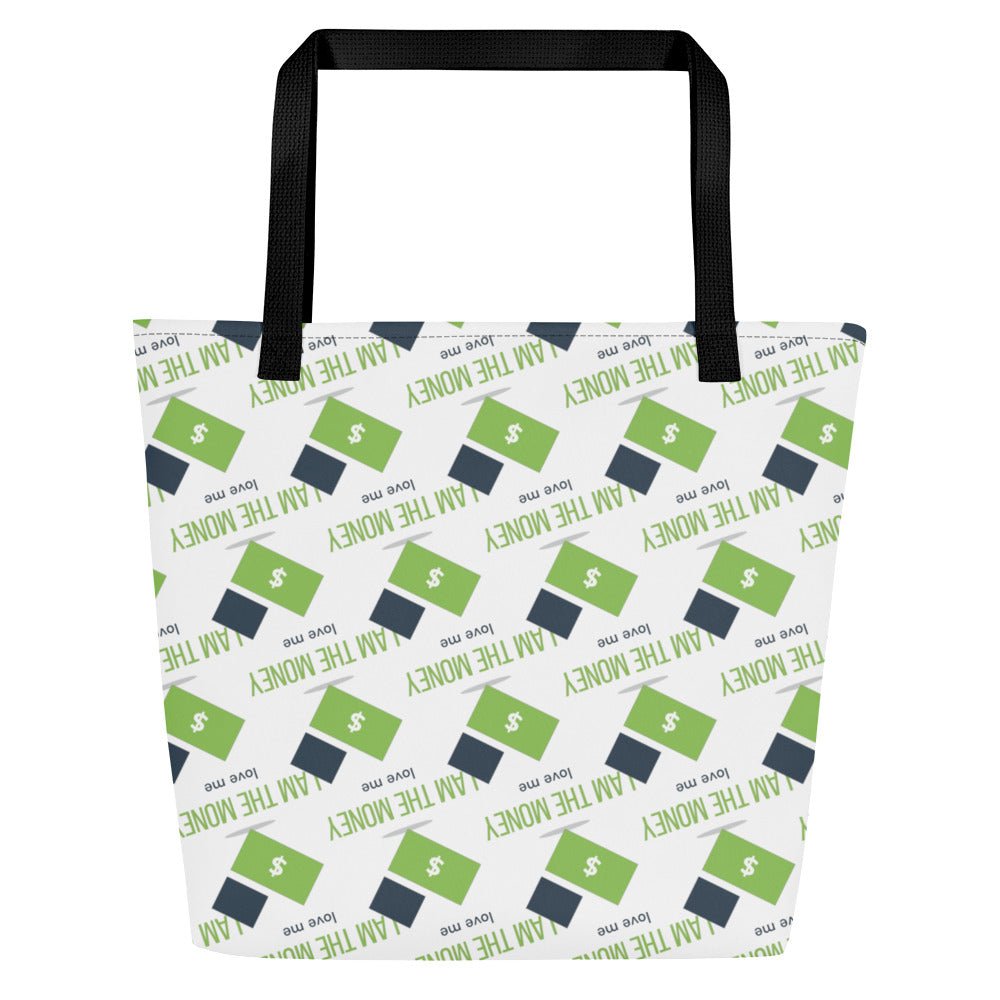 MDB Co. "I AM" THE MONEY All - Over Print Large Tote Bag - The Million Dollar Bill Co.